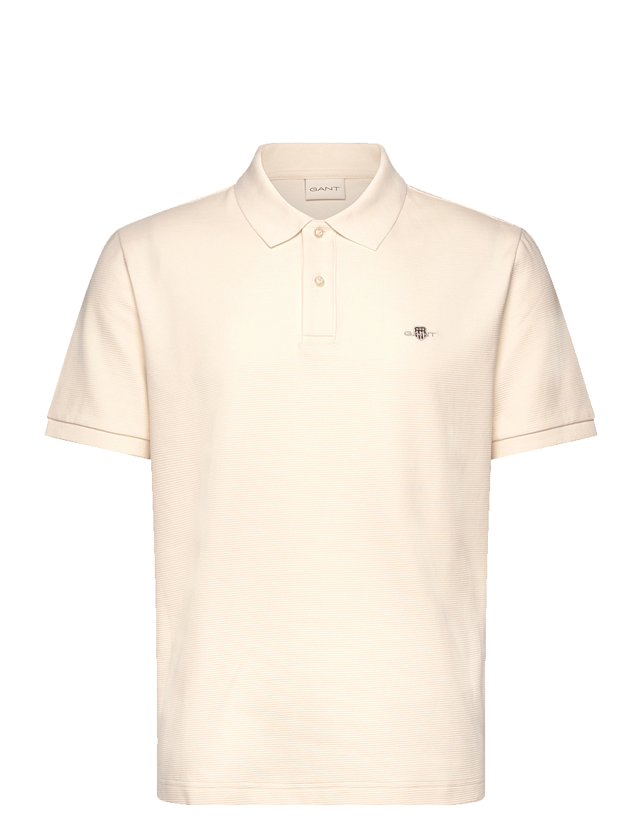 Gant - TEXTURED POLO - kortærmede poloer - cream - 1
