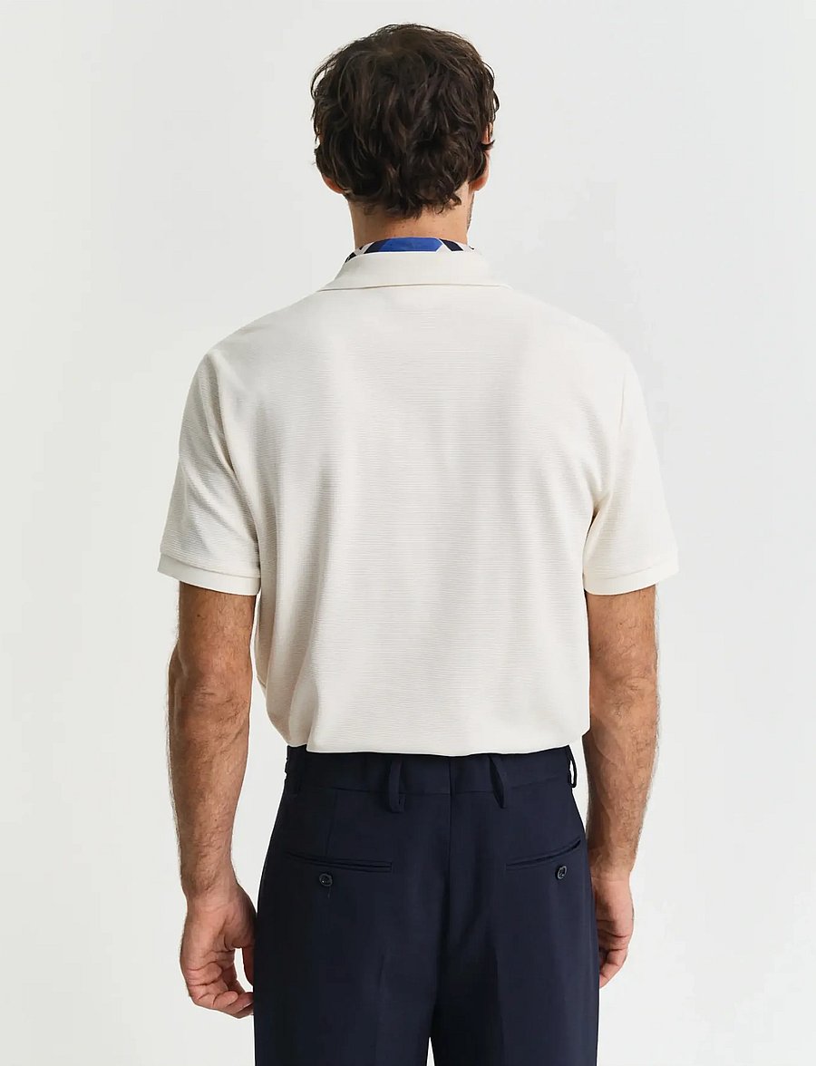 Gant - TEXTURED POLO - kortærmede poloer - cream - 3