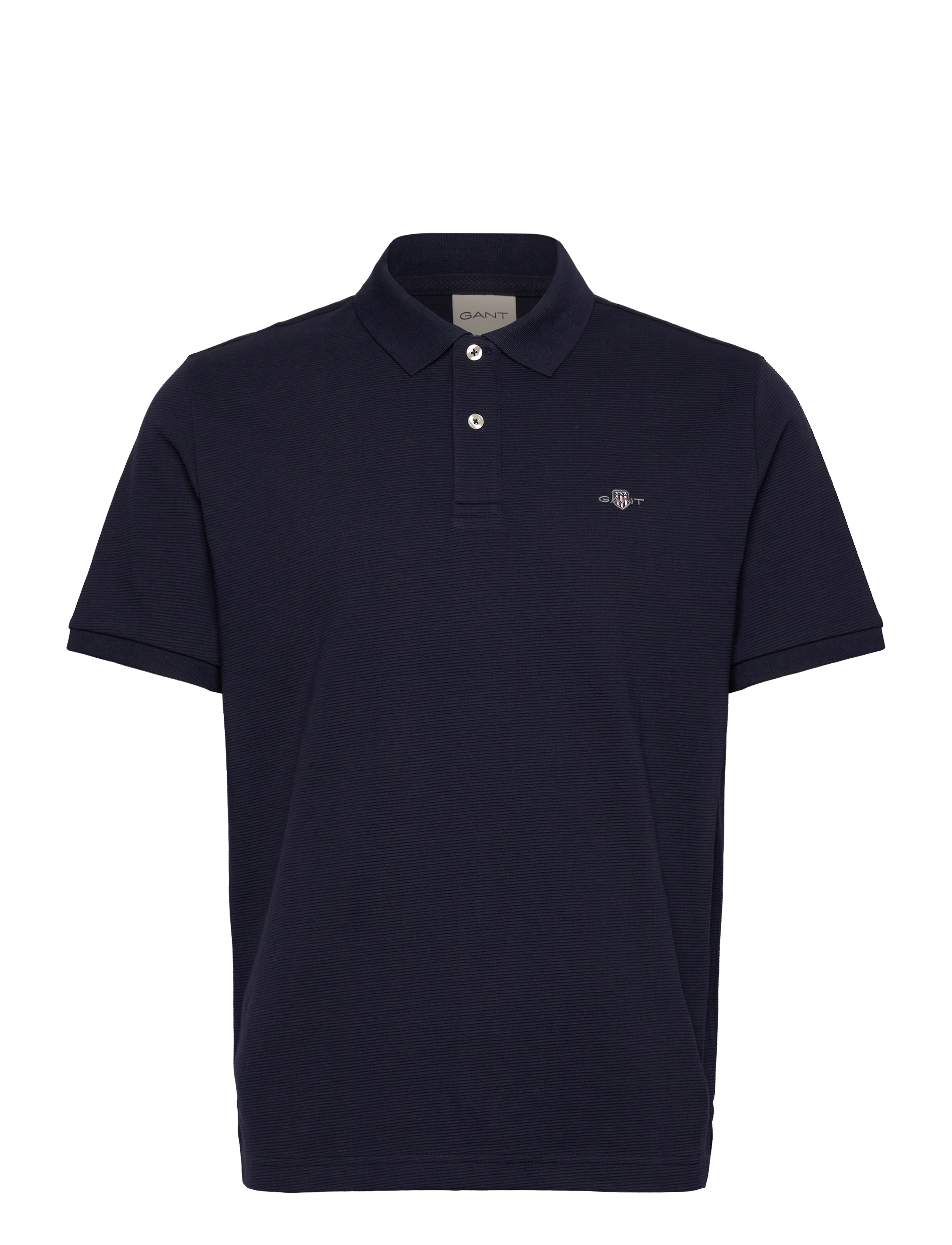 Gant Textured Polo, S, Polos, Marineblau - Short-sleeved, Männerswear