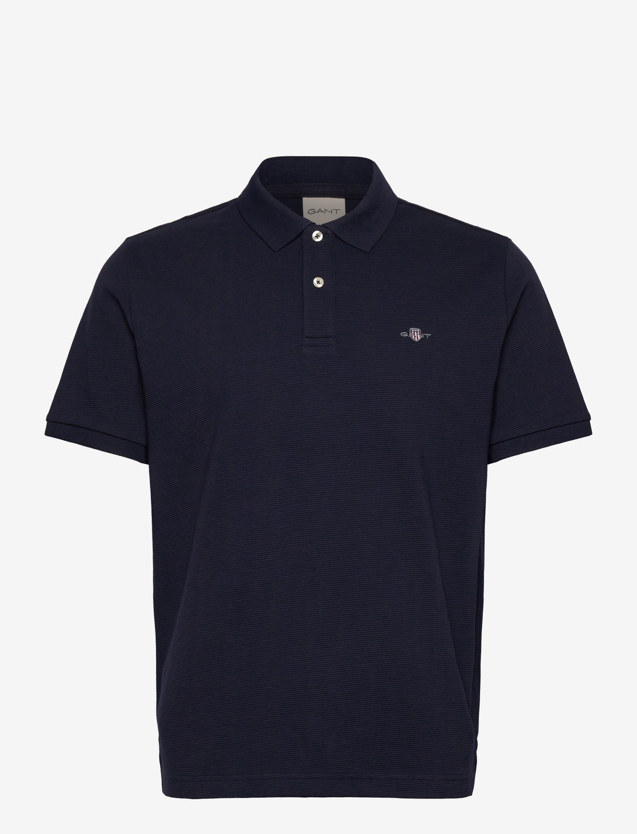 Gant - TEXTURED POLO - kortærmede poloer - evening blue - 0