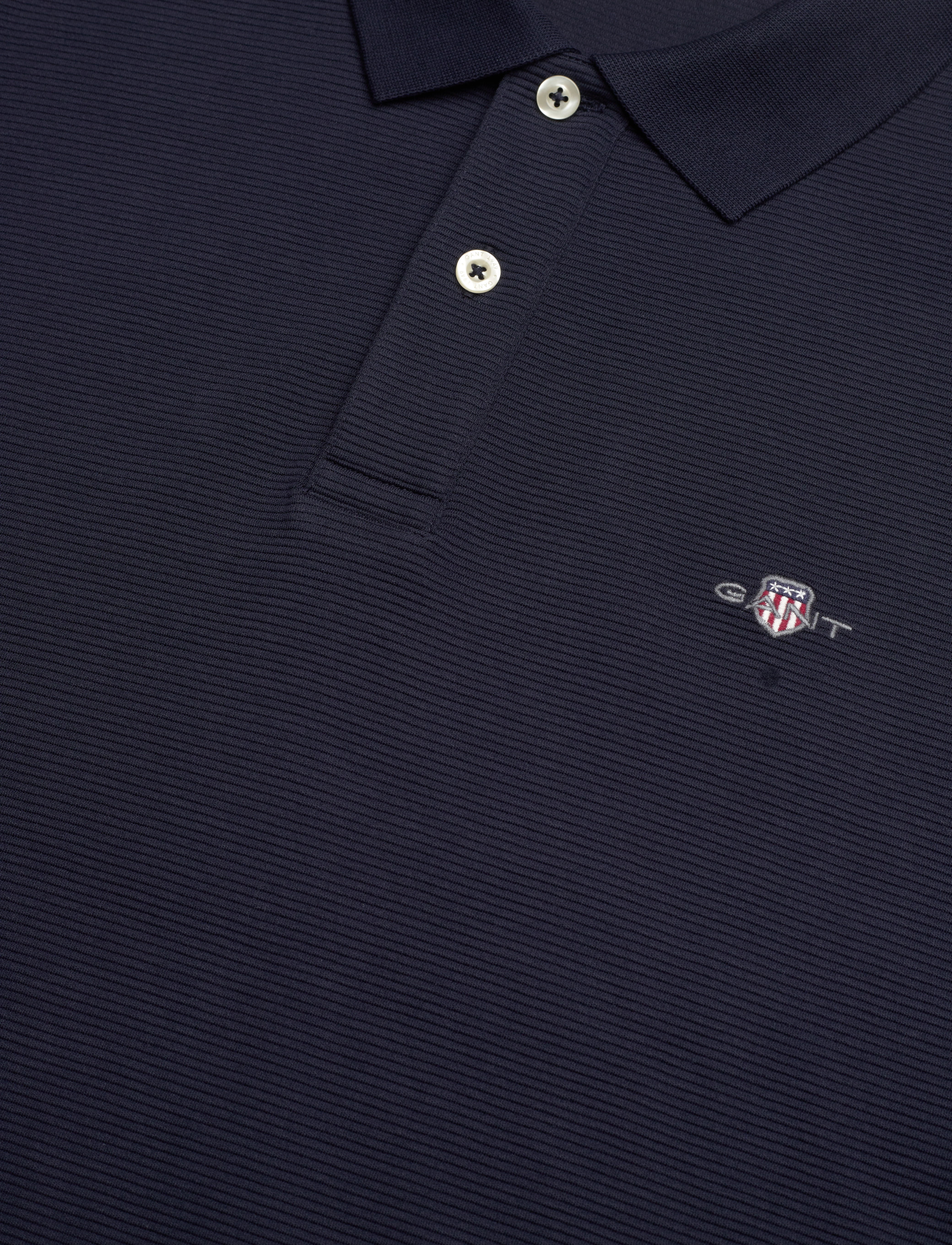 Gant - TEXTURED POLO - kortærmede poloer - evening blue - 2
