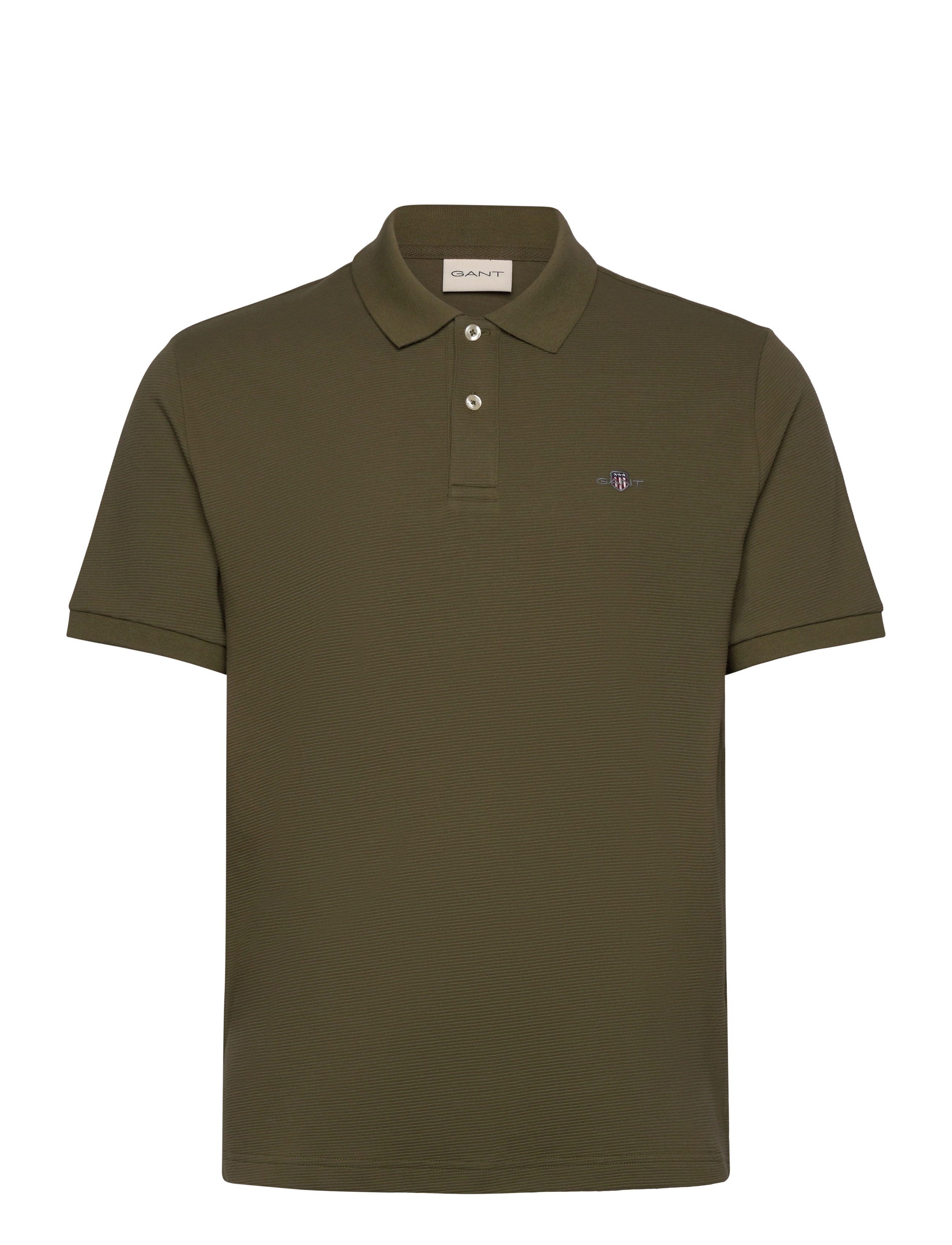 Gant TEXTURED POLO - Deals - JUNIPER GREEN / khaki/green