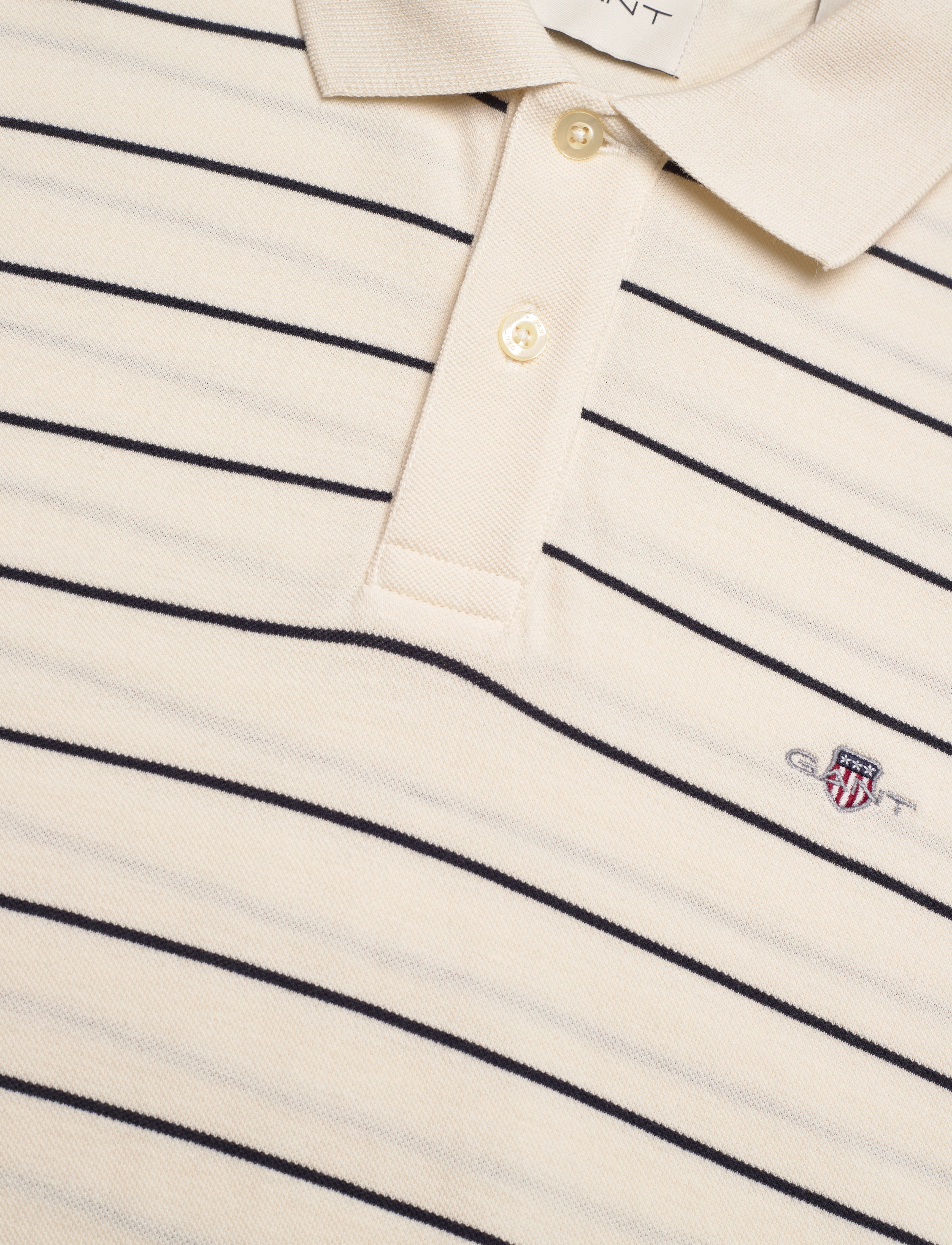 Gant - STRIPED SS POLO - kortermede - cream - 2