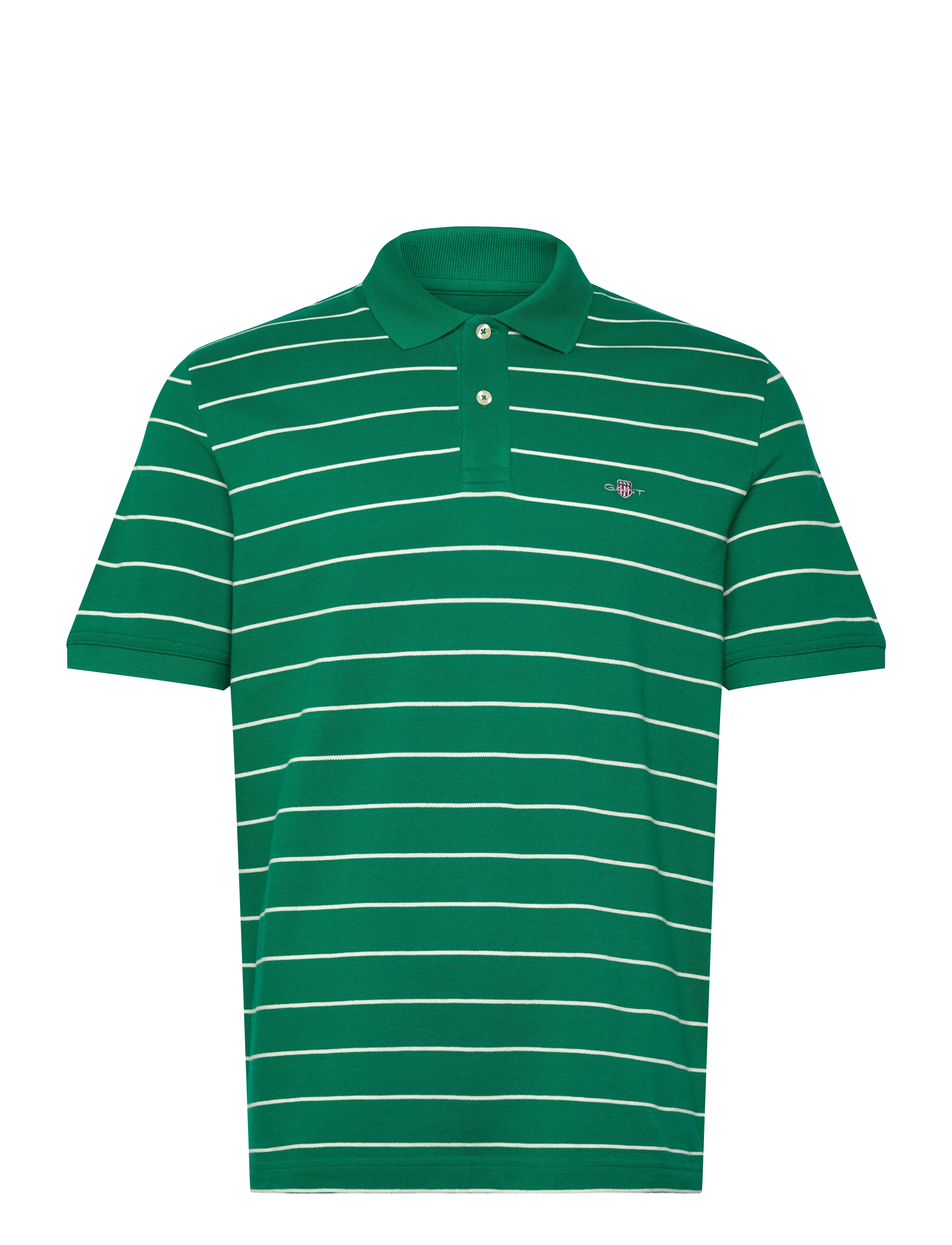 Gant STRIPED SS POLO - Poloer - DEEP GREEN / green