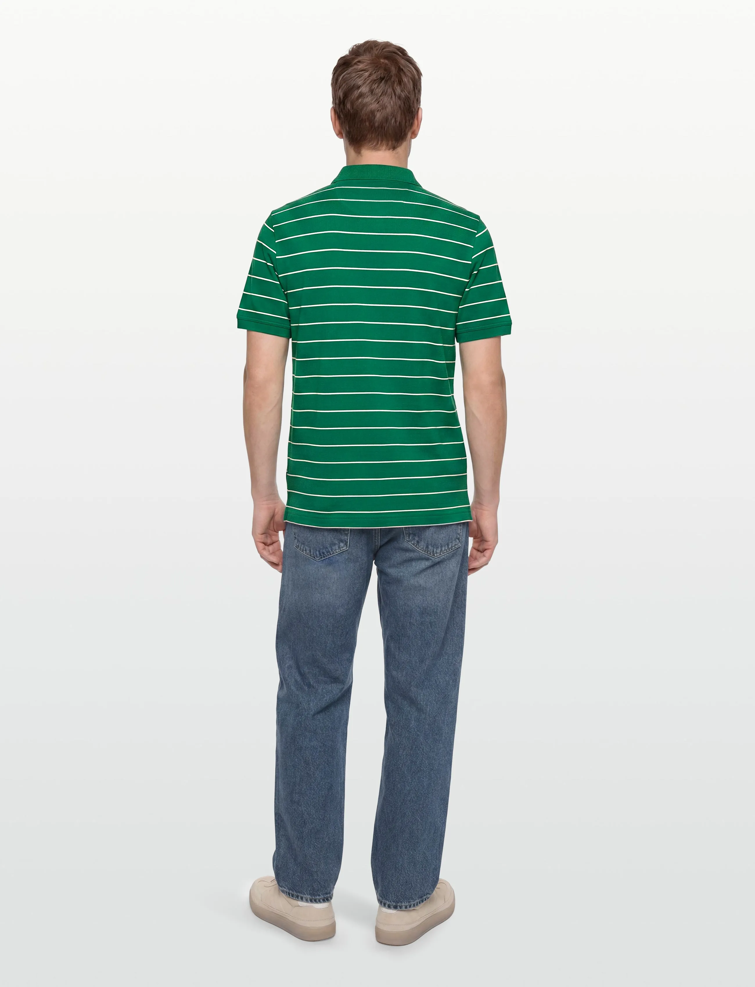 Gant - STRIPED SS POLO - kortærmede poloer - deep green - 4