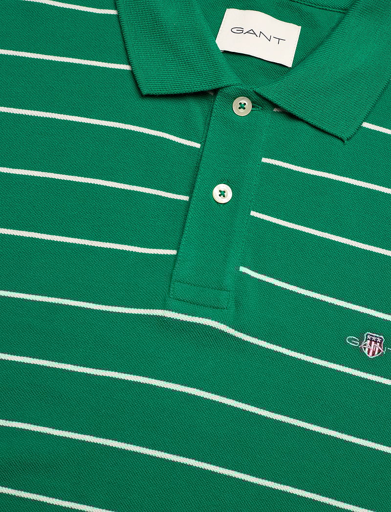 GANT - STRIPED SS POLO - kortärmade pikéer - deep green - 2