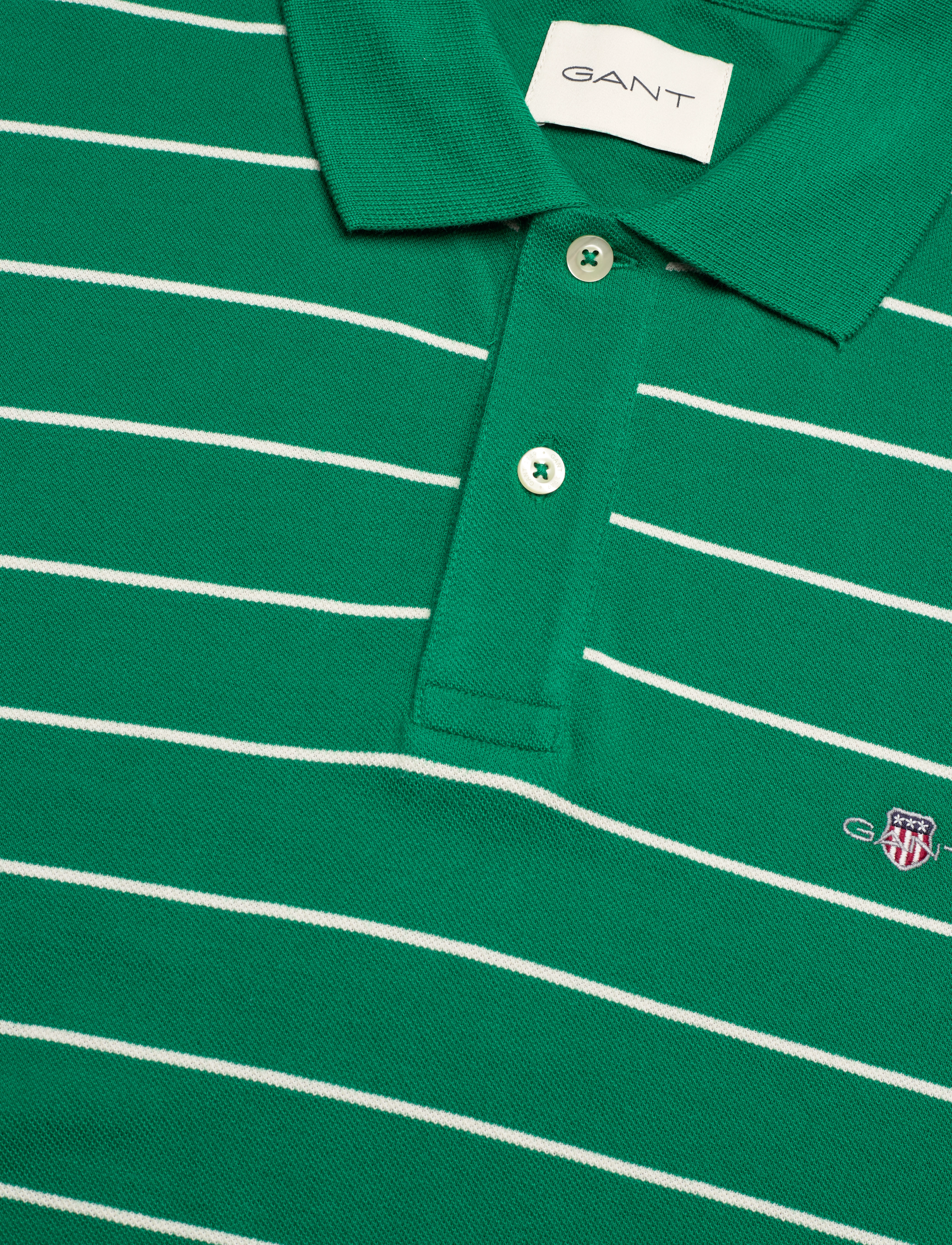 Gant - STRIPED SS POLO - kurzärmelig - deep green - 2