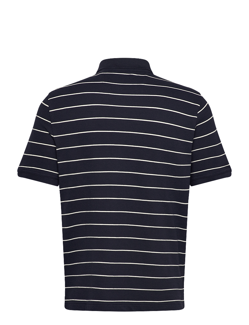 GANT - STRIPED SS POLO - kortærmede poloer - evening blue - 1