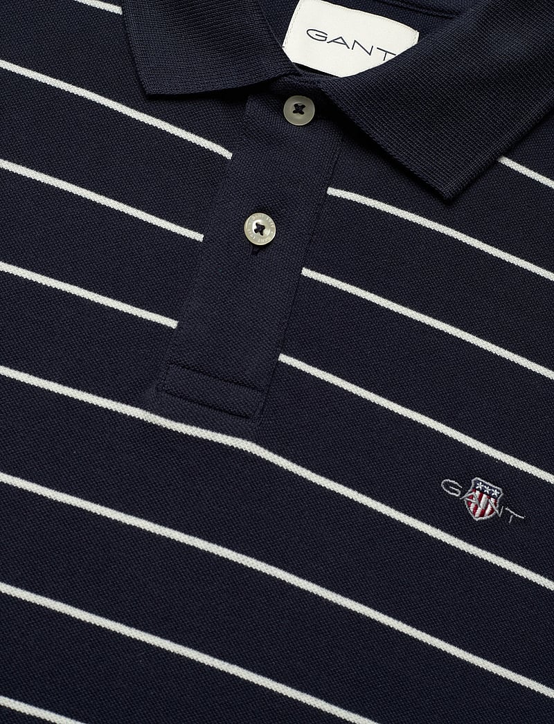 GANT - STRIPED SS POLO - kortærmede poloer - evening blue - 2
