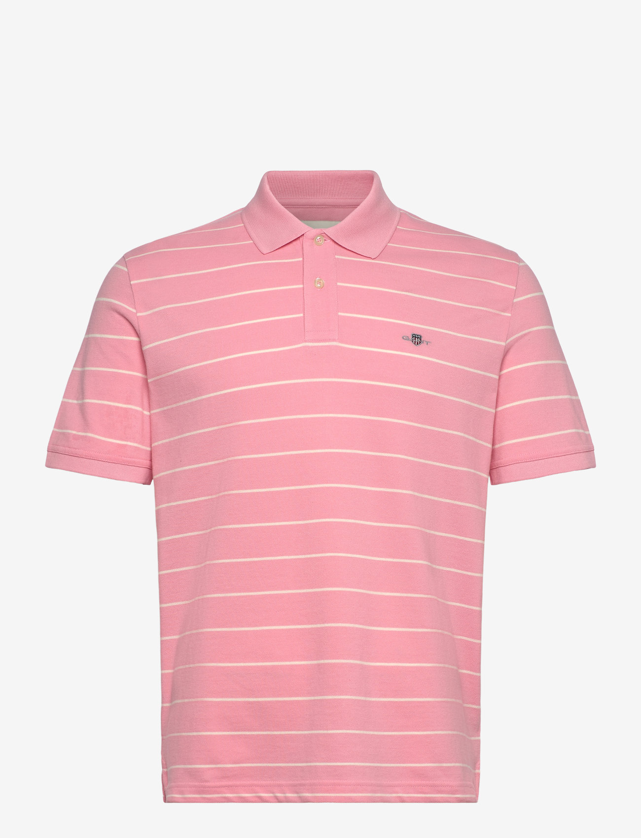 Gant - STRIPED SS POLO - kortærmede poloer - geranium pink - 0