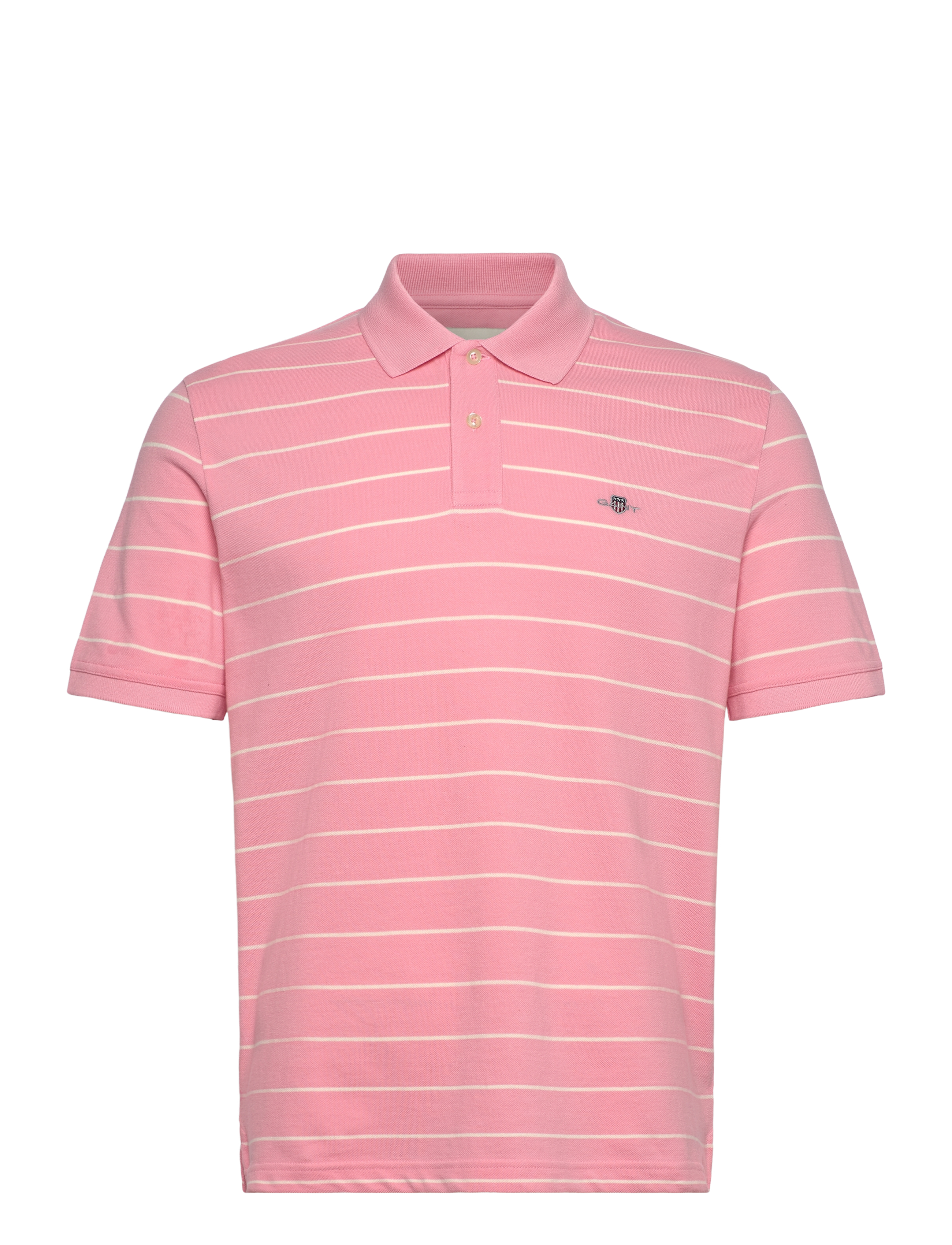 Gant STRIPED SS POLO - Poloer - GERANIUM PINK / pink/rose