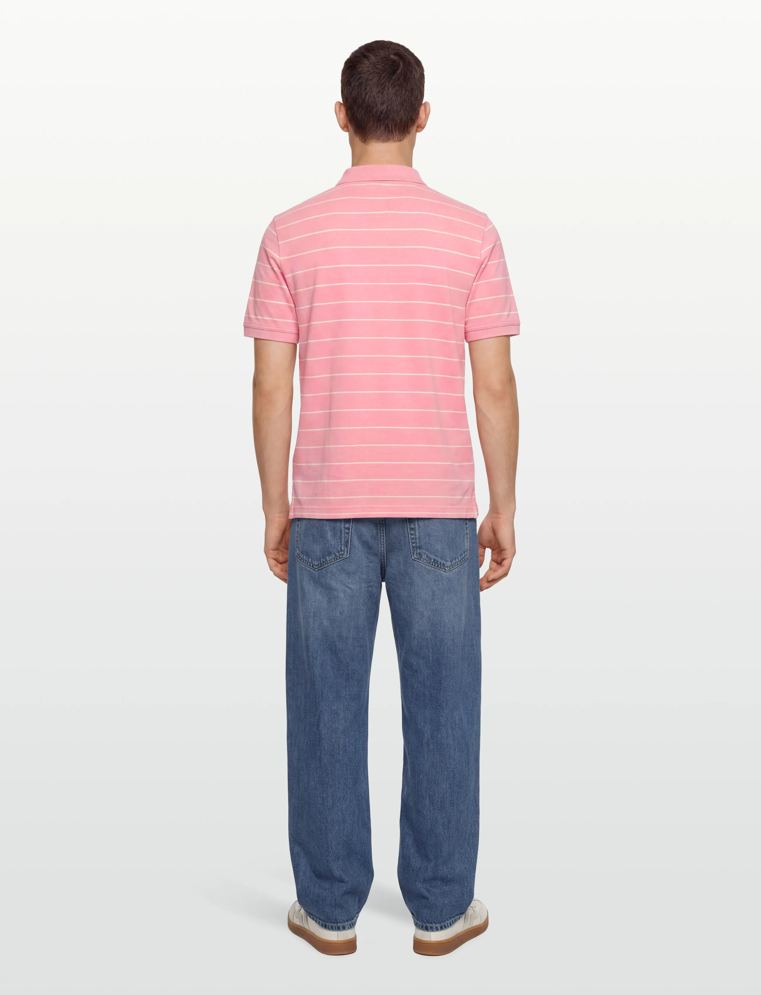 Gant - STRIPED SS POLO - kortermede - geranium pink - 4