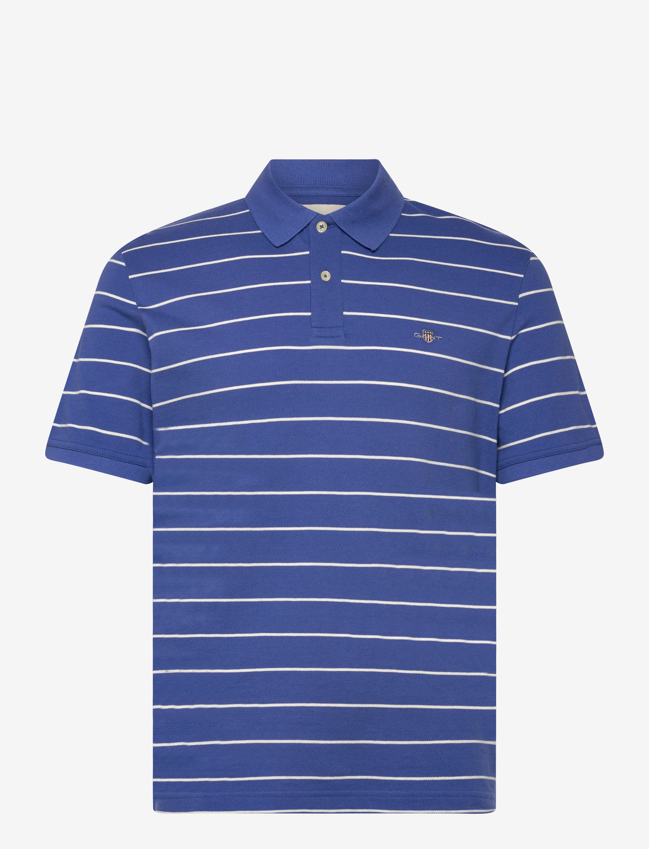 GANT - STRIPED SS POLO - kortærmede poloer - rich blue - 0