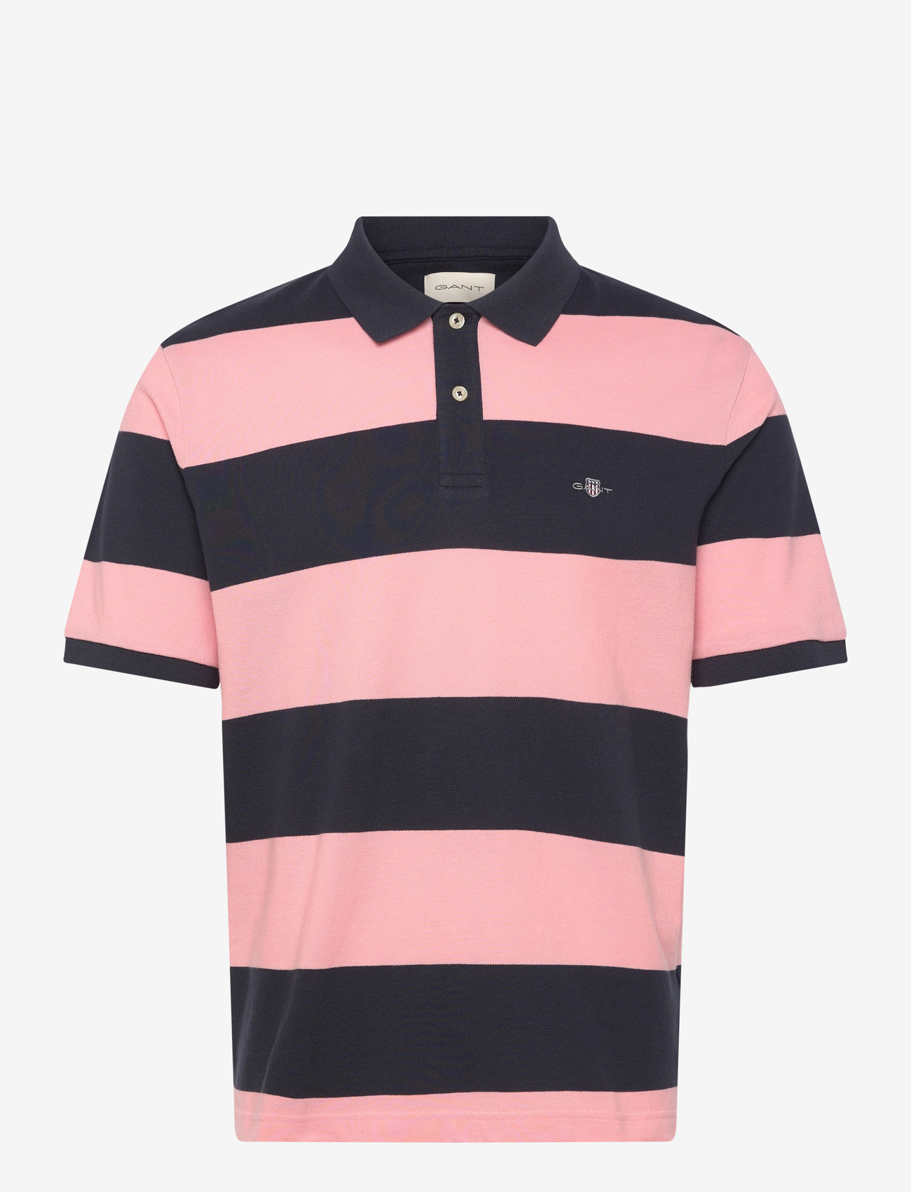 Gant - BLOCK STRIPE POLO - lühikeste varrukatega polod - bubbelgum pink - 1