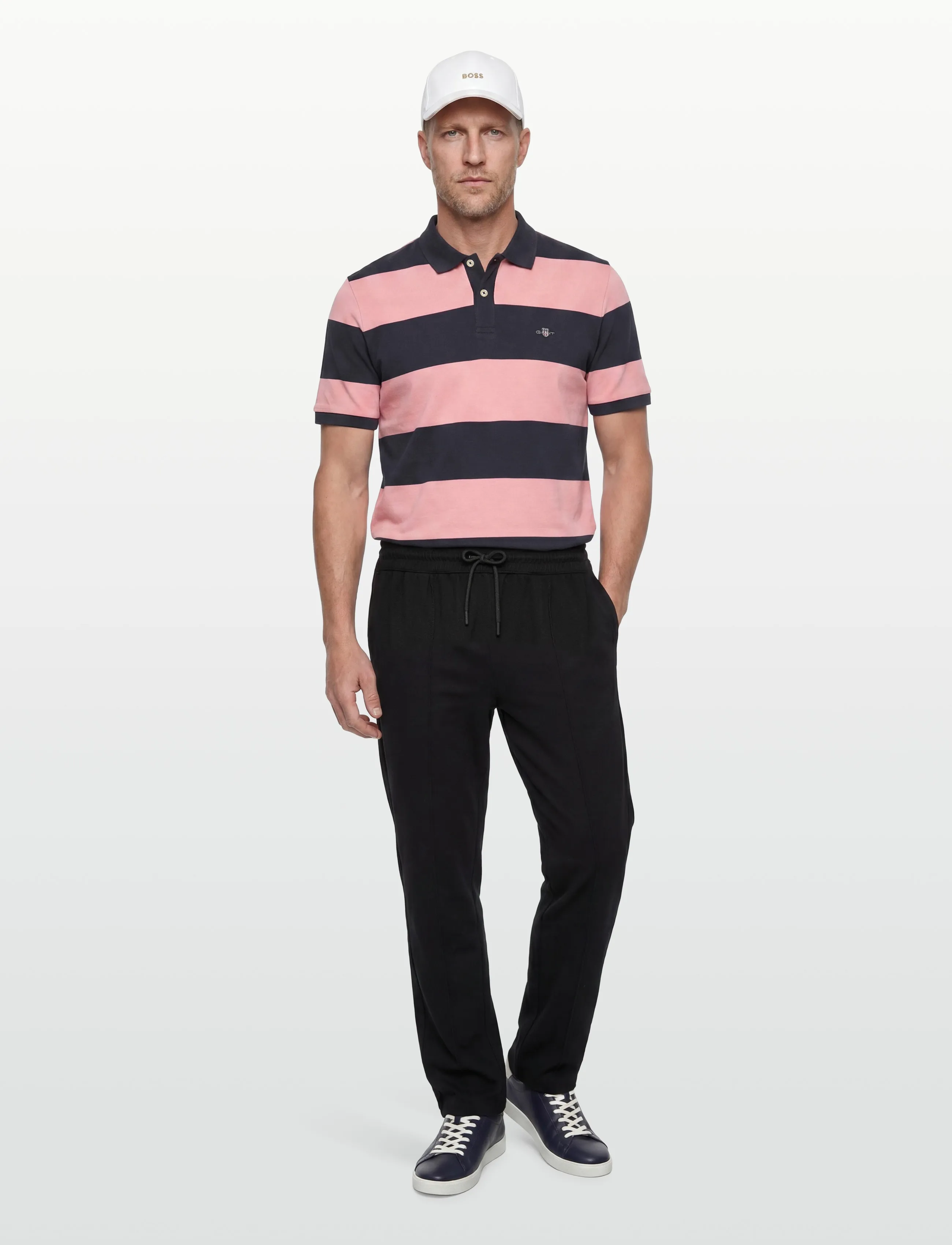 GANT BLOCK STRIPE POLO - Kortærmede poloer - BUBBELGUM PINK / pink/rose