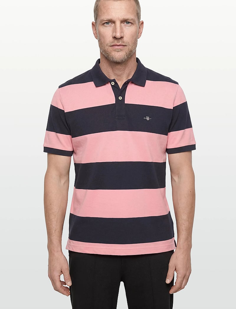 Gant - BLOCK STRIPE POLO - kurzärmelig - bubbelgum pink - 3