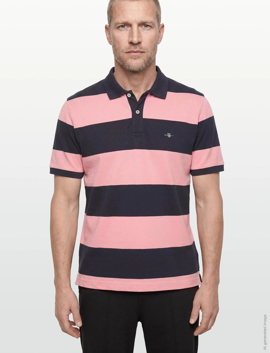 Gant - BLOCK STRIPE POLO - kurzärmelig - bubbelgum pink - 3