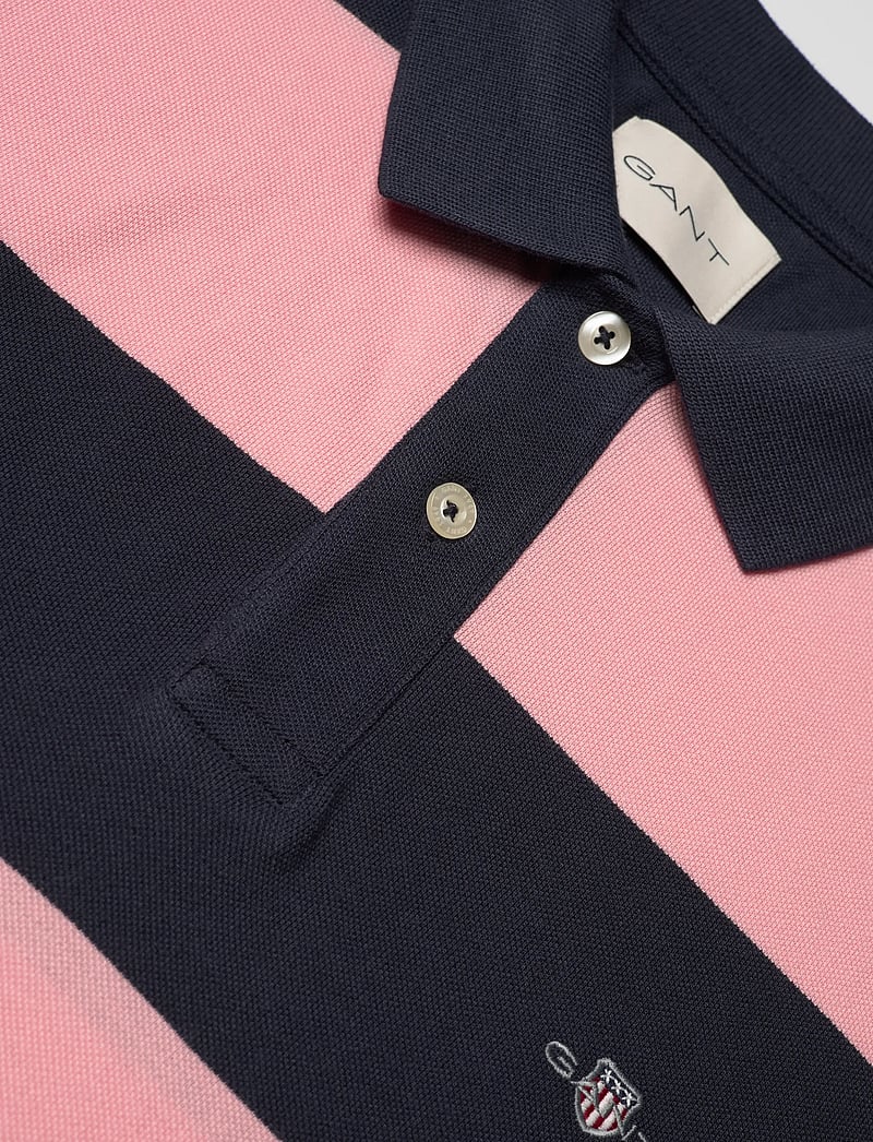 Gant - BLOCK STRIPE POLO - kurzärmelig - bubbelgum pink - 5