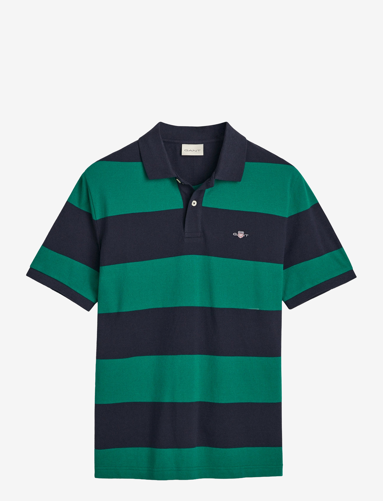 GANT - BLOCK STRIPE POLO - krótki rękaw - deep green - 1