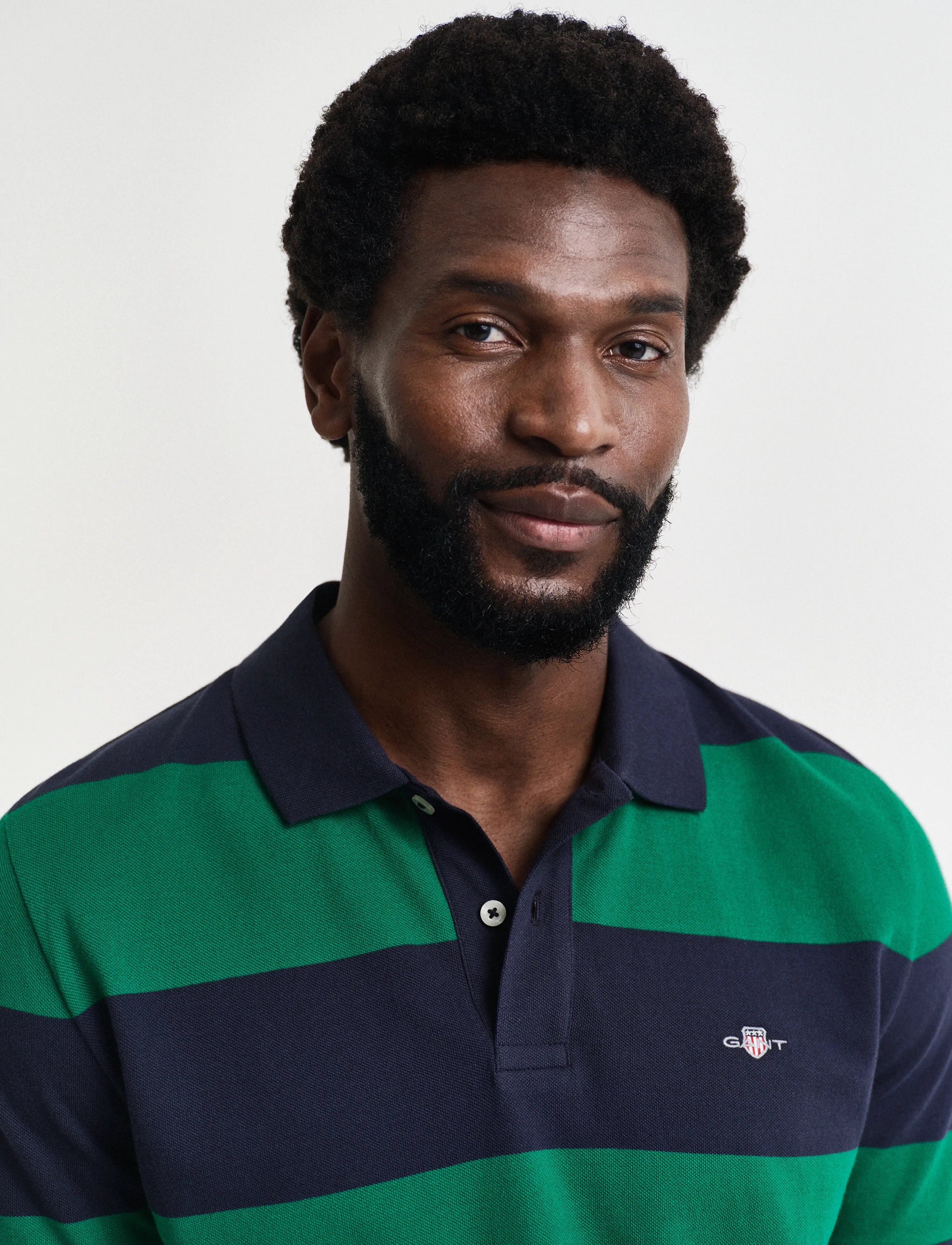 Gant - BLOCK STRIPE POLO - kortærmede poloer - deep green - 3