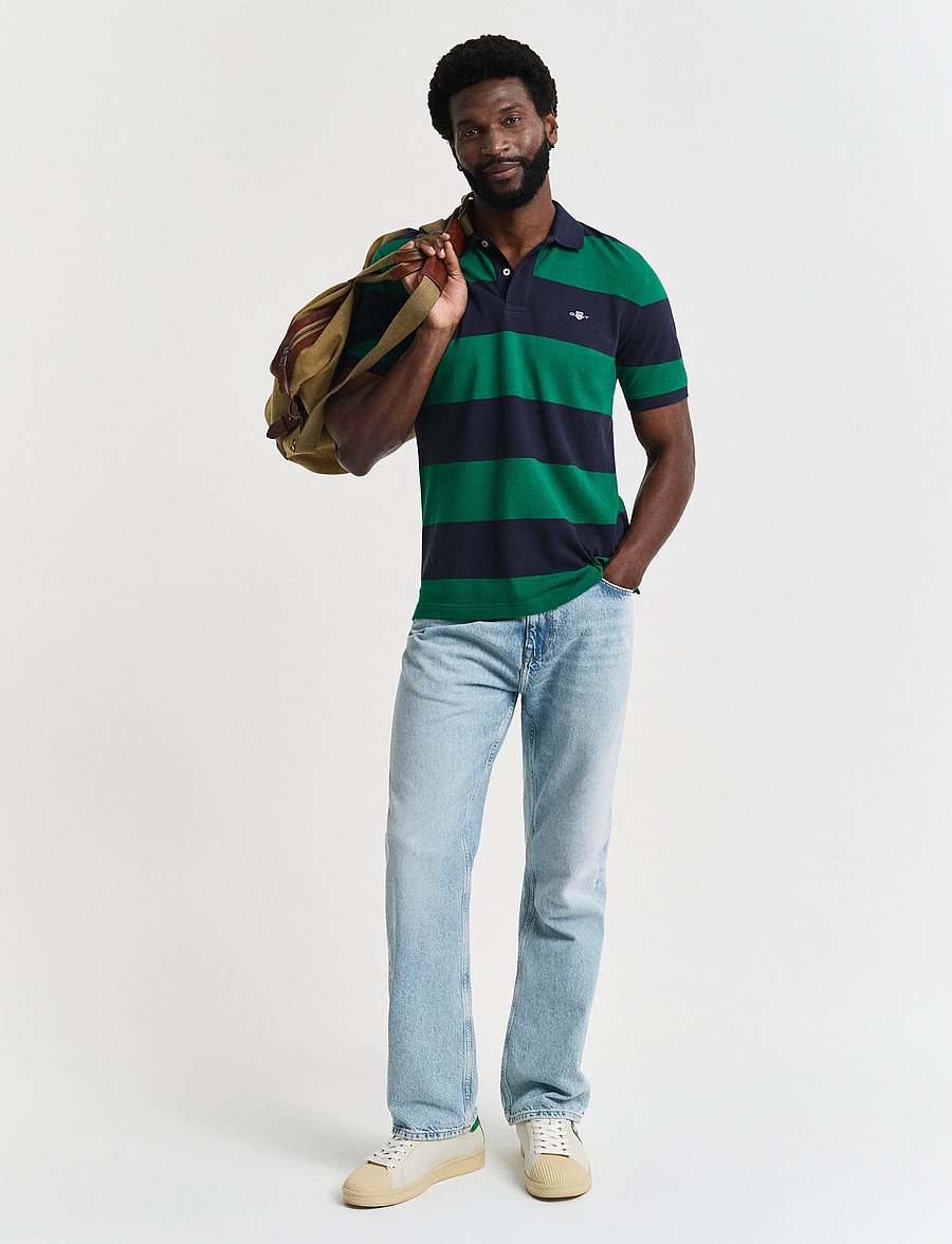 Gant - BLOCK STRIPE POLO - kurzärmelig - deep green - 4