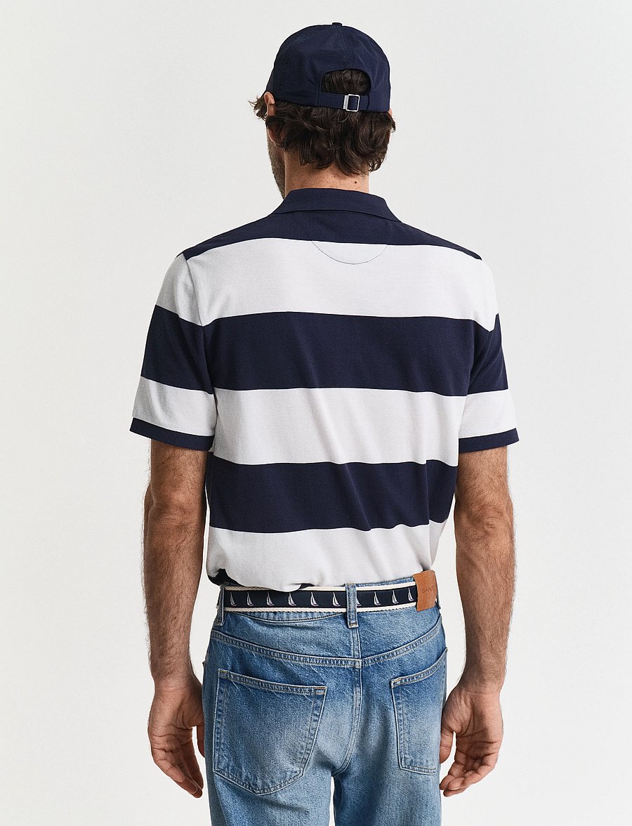 Gant - BLOCK STRIPE POLO - kurzärmelig - evening blue - 2