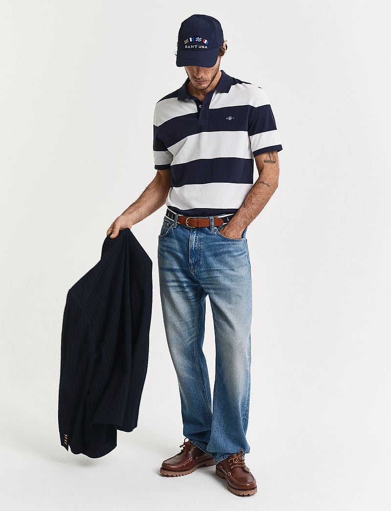 GANT - BLOCK STRIPE POLO - kurzärmelig - evening blue - 4