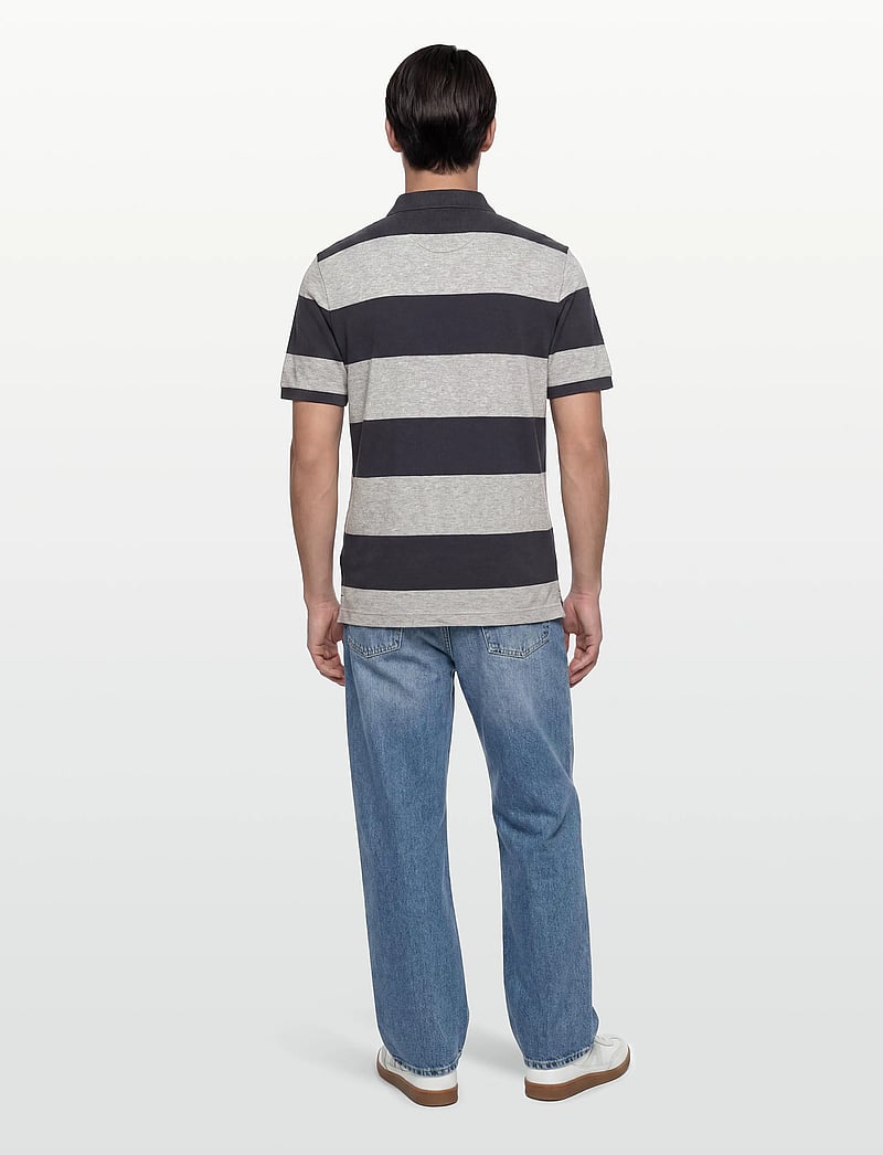 Gant - BLOCK STRIPE POLO - kurzärmelig - grey melange - 4