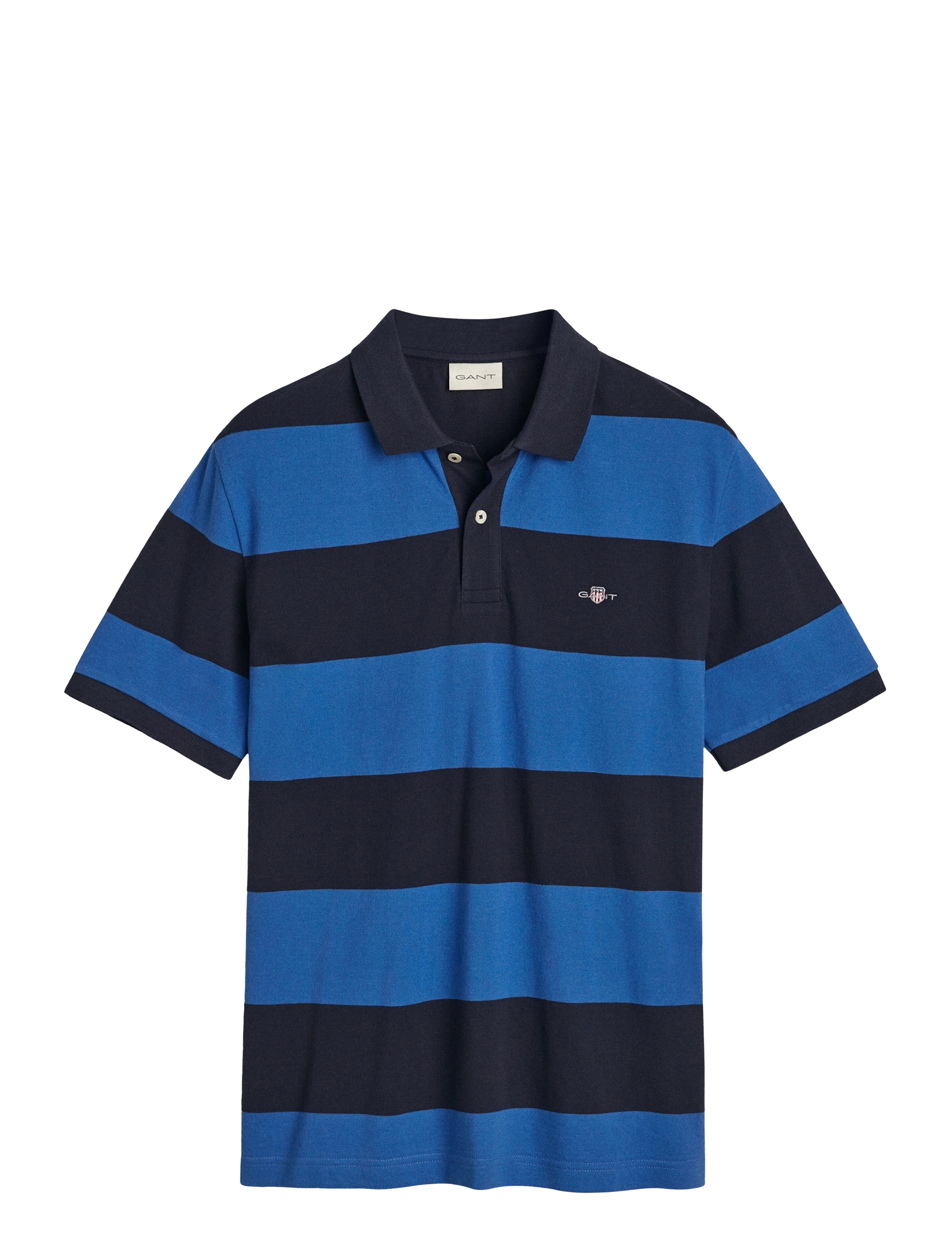 Gant - BLOCK STRIPE POLO - kortærmede poloer - rich blue - 1