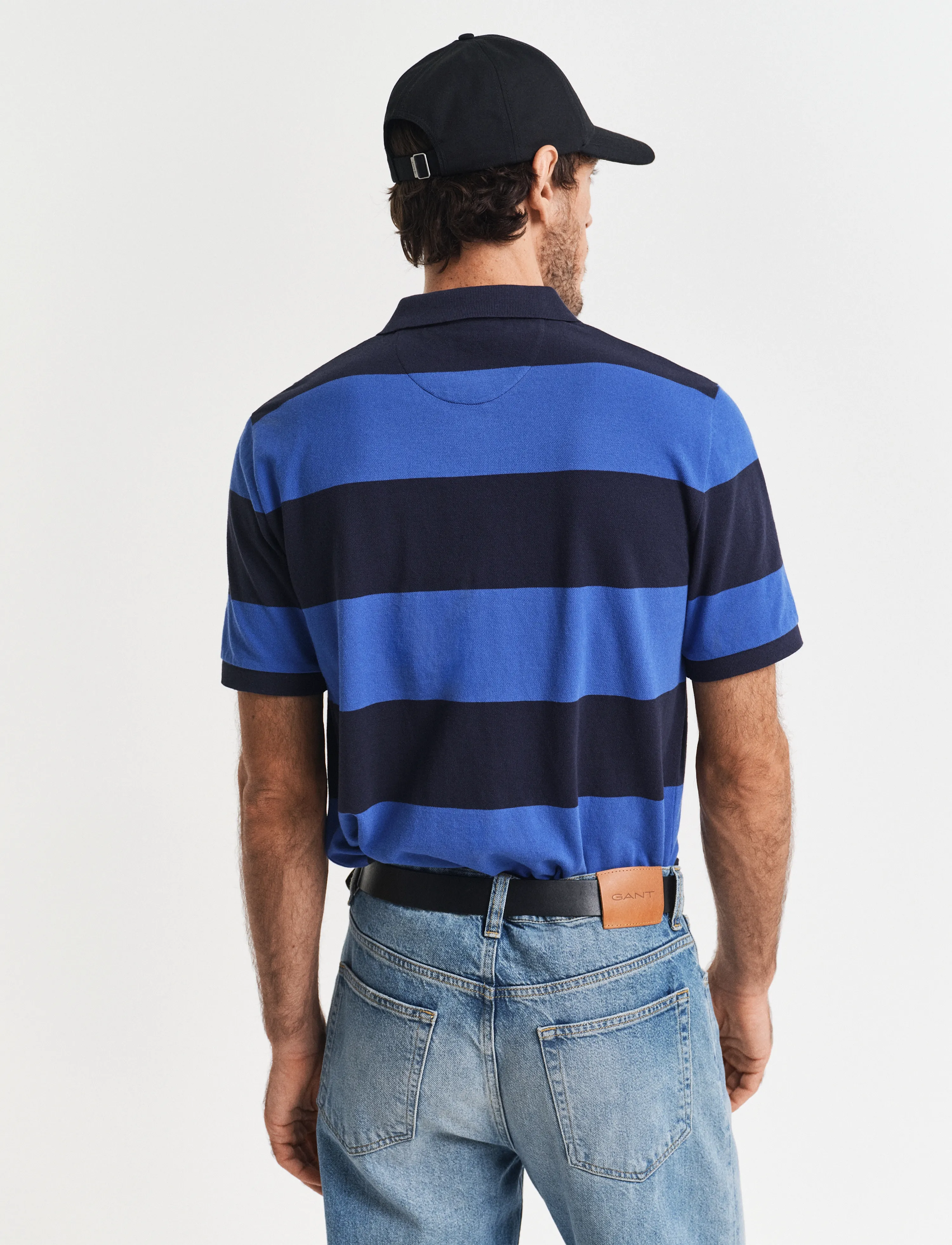 Gant - BLOCK STRIPE POLO - kortærmede poloer - rich blue - 2