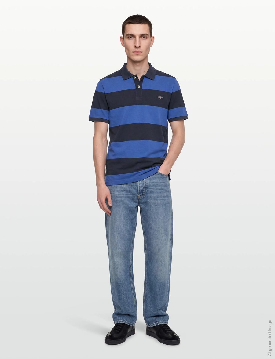Gant - BLOCK STRIPE POLO - kurzärmelig - royal blue - 0