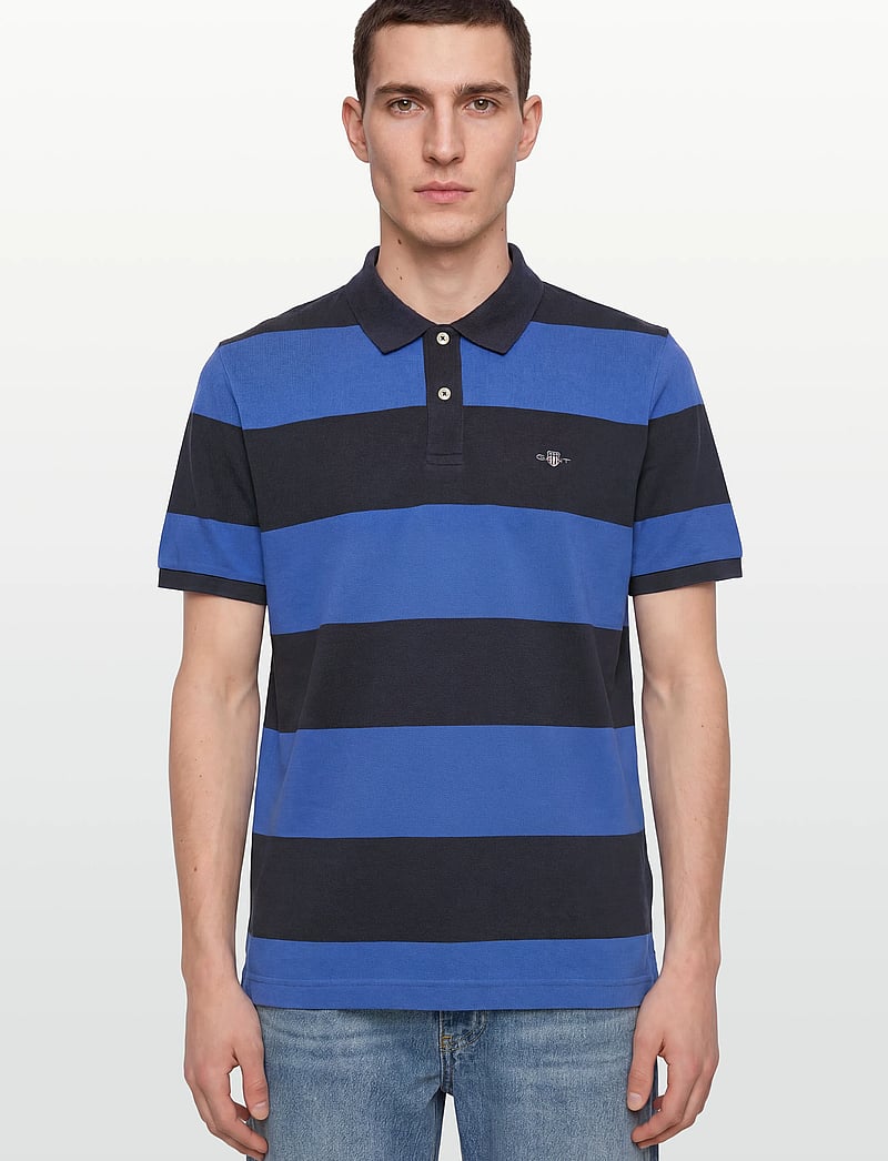 GANT - BLOCK STRIPE POLO - kurzärmelig - royal blue - 3