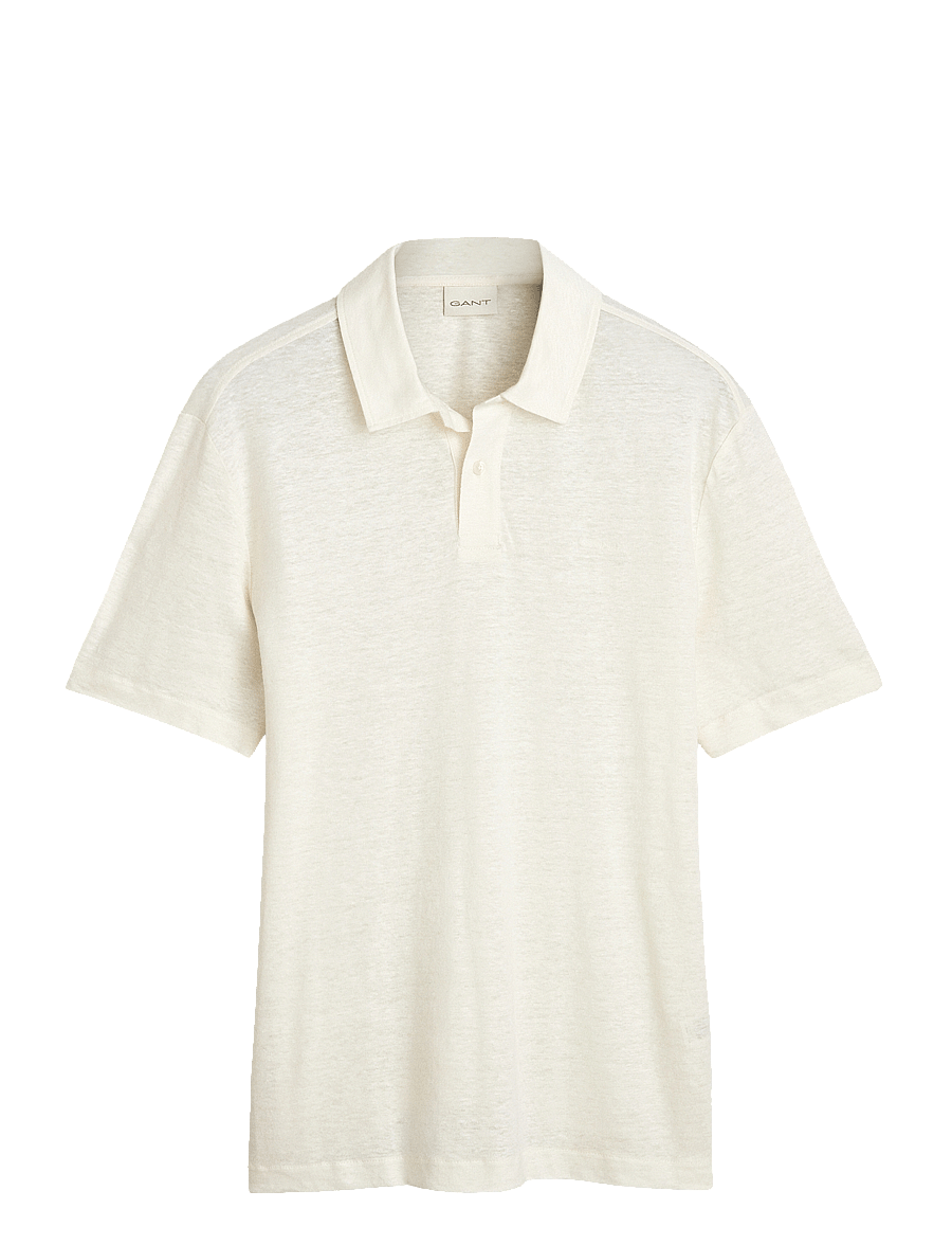 Gant - LINEN SS POLO - kortærmede poloer - cream - 0