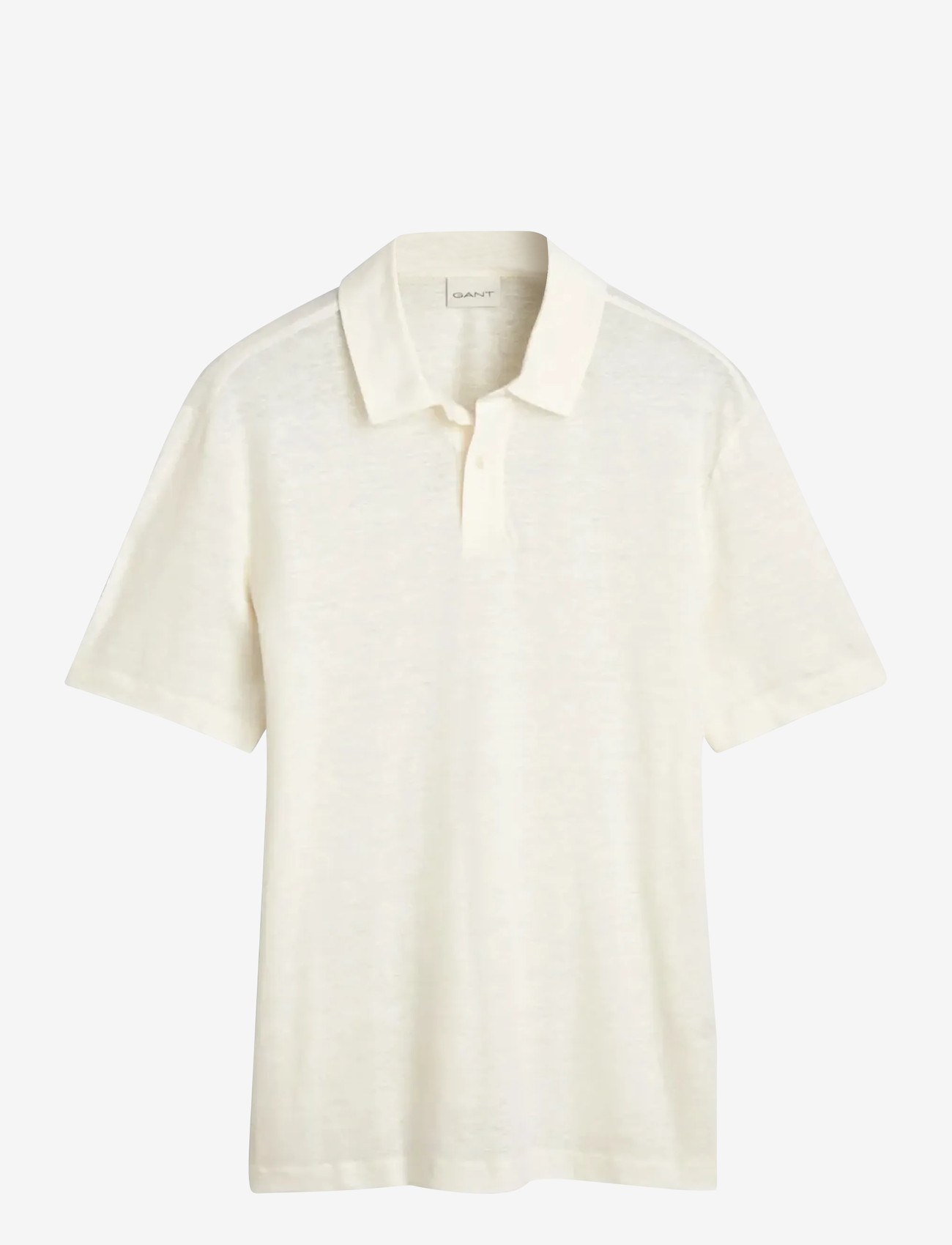 GANT - LINEN SS POLO - kortärmade pikéer - creamed white - 0
