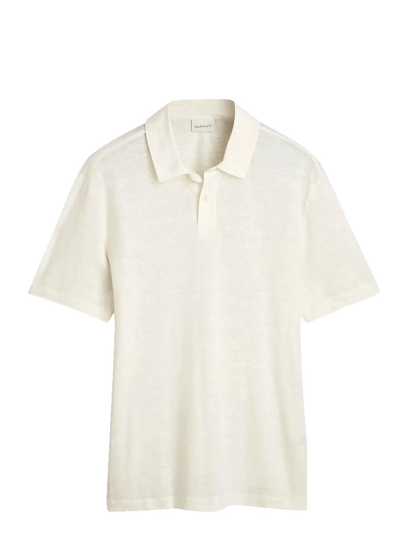 GANT - LINEN SS POLO - kortärmade pikéer - creamed white - 0