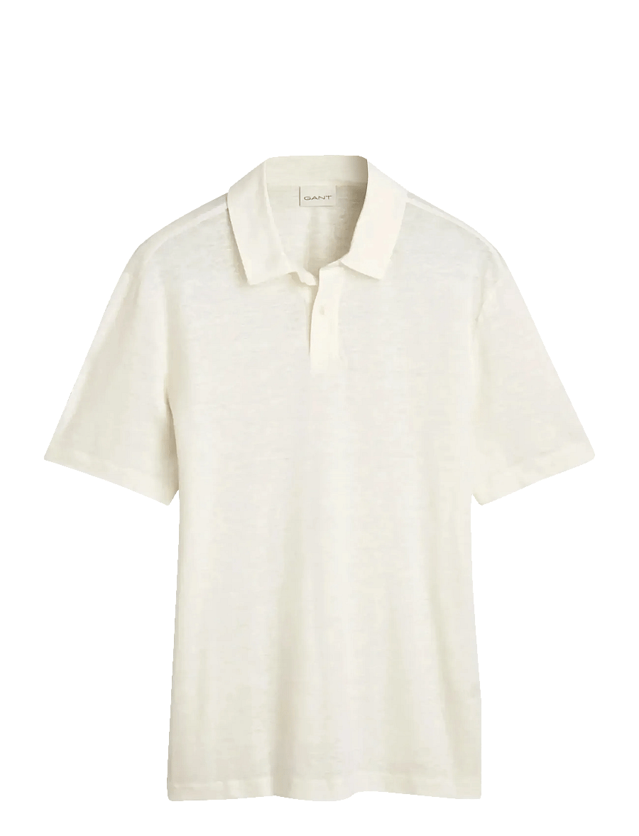 Gant - LINEN SS POLO - kortærmede poloer - creamed white - 0