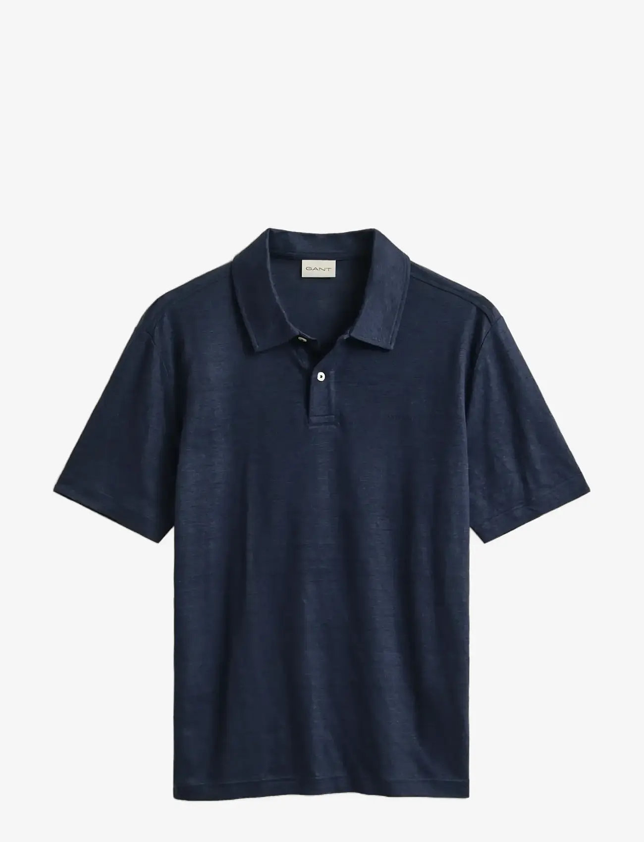 GANT - LINEN SS POLO - krótki rękaw - evening blue - 1