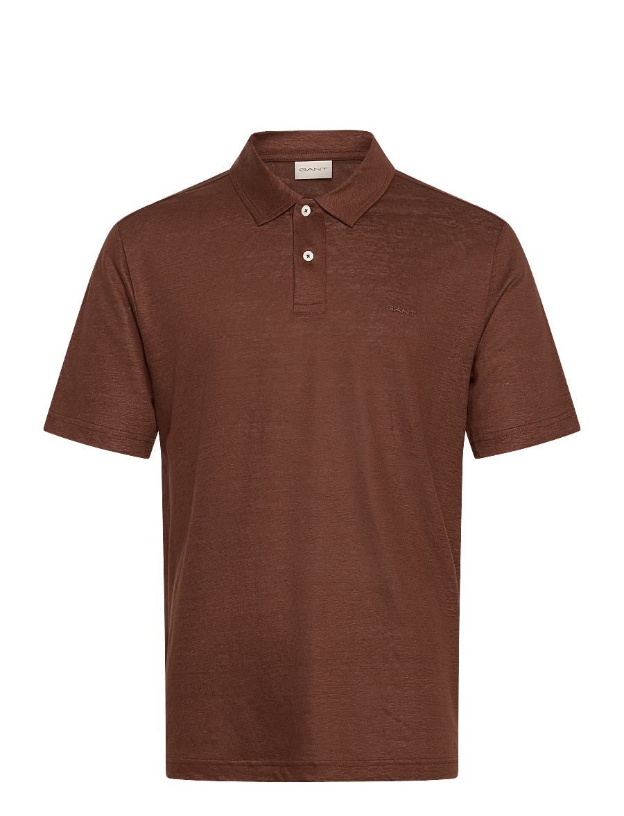Gant - LINEN SS POLO - kortærmede poloer - mahogany brown - 1