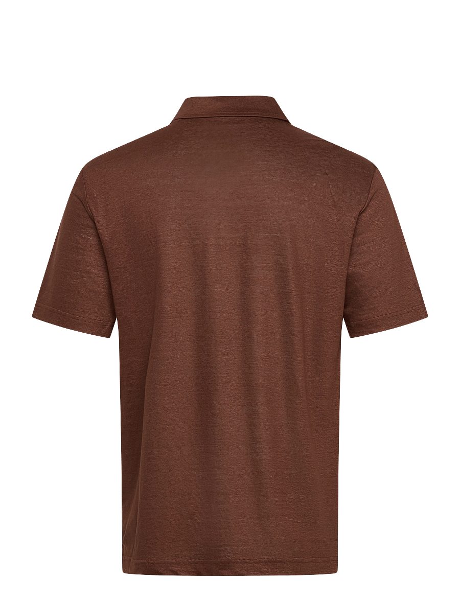 Gant - LINEN SS POLO - kortærmede poloer - mahogany brown - 2