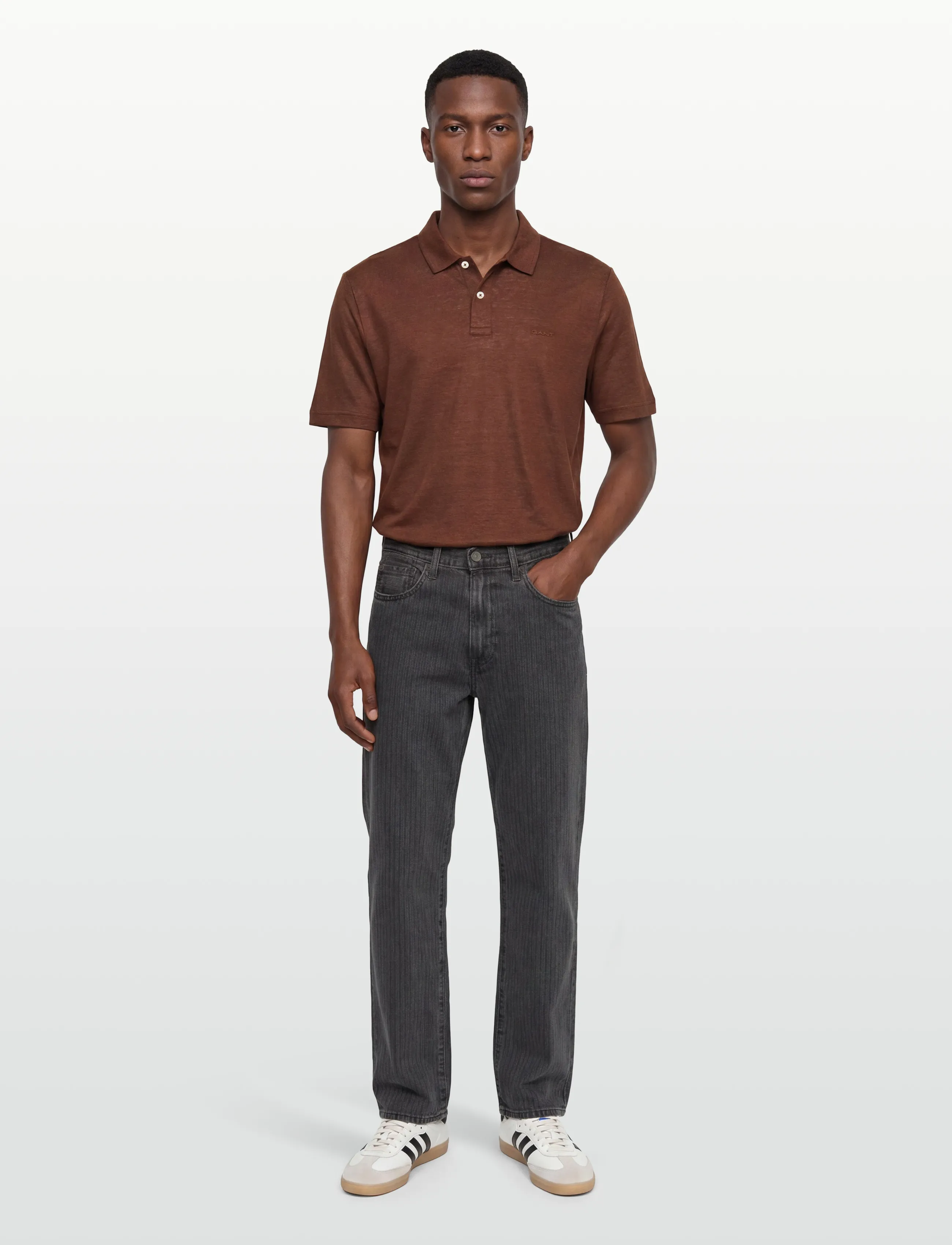Gant Linen Ss Polo, 3XL, Polos, Braun - Short-sleeved, Männerswear