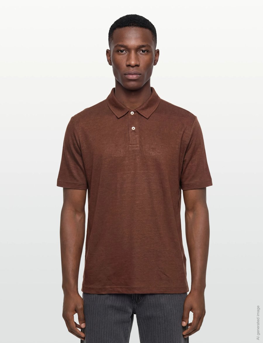 Gant - LINEN SS POLO - kortærmede poloer - mahogany brown - 3