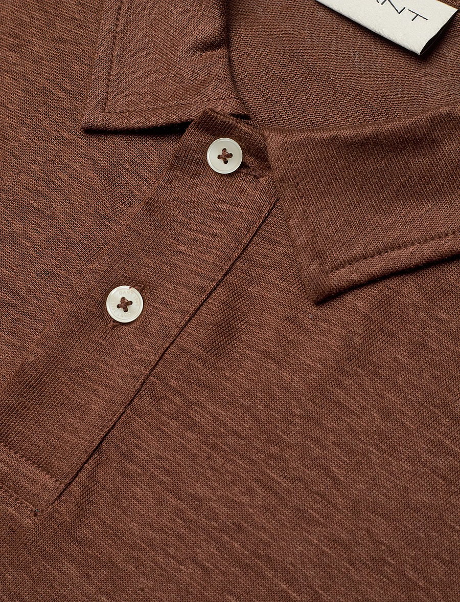 Gant - LINEN SS POLO - kortærmede poloer - mahogany brown - 5
