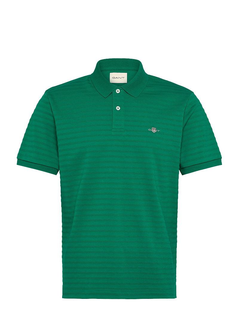 GANT - TEXTURE STRIPE POLO - kortærmede poloer - deep green - 0