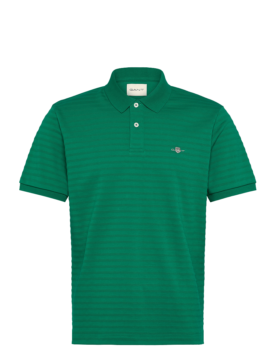 Gant - TEXTURE STRIPE POLO - lühikeste varrukatega polod - deep green - 0