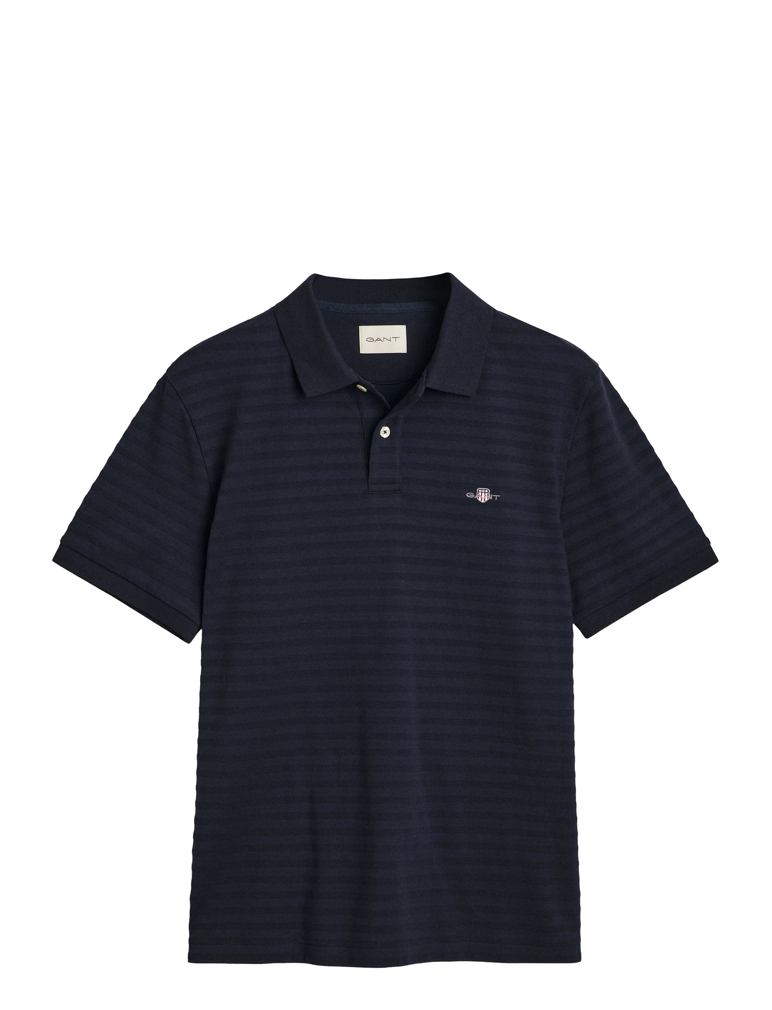 Gant TEXTURE STRIPE POLO - Poloer - EVENING BLUE / black