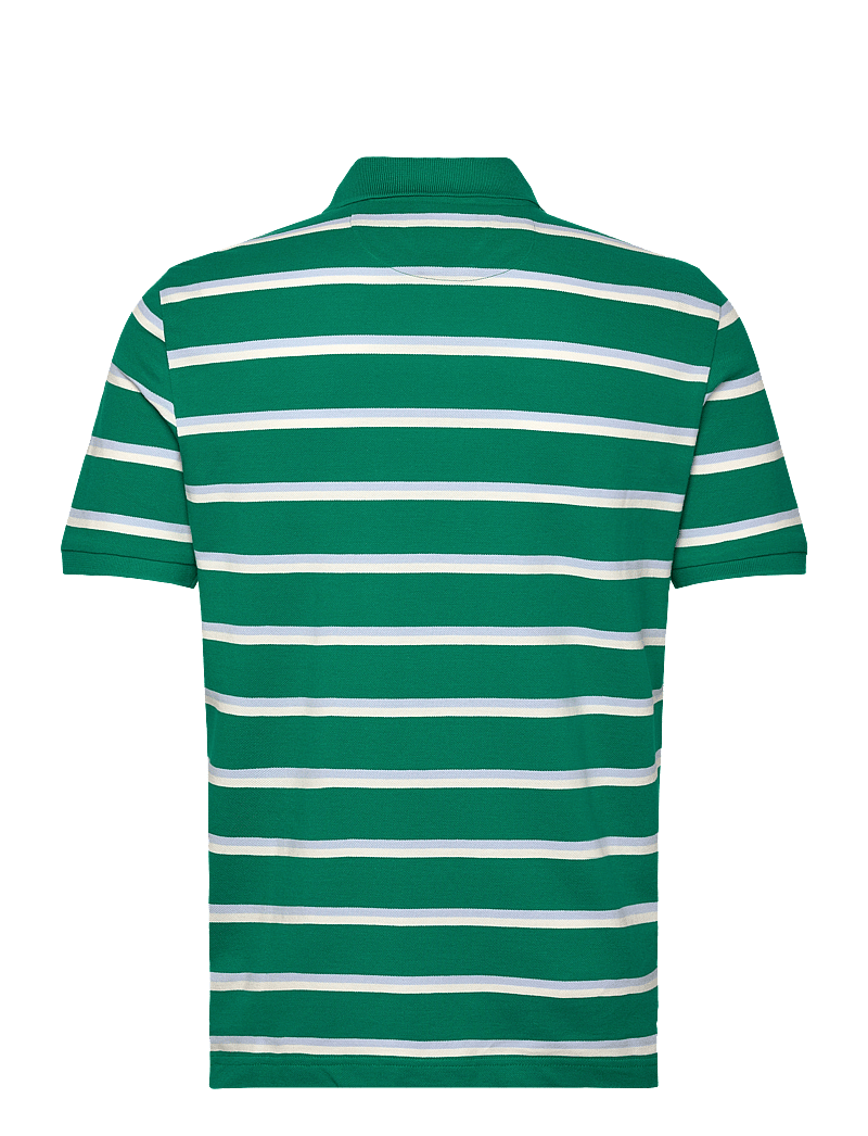GANT - STRIPED SS POLO - kortærmede poloer - deep green - 1