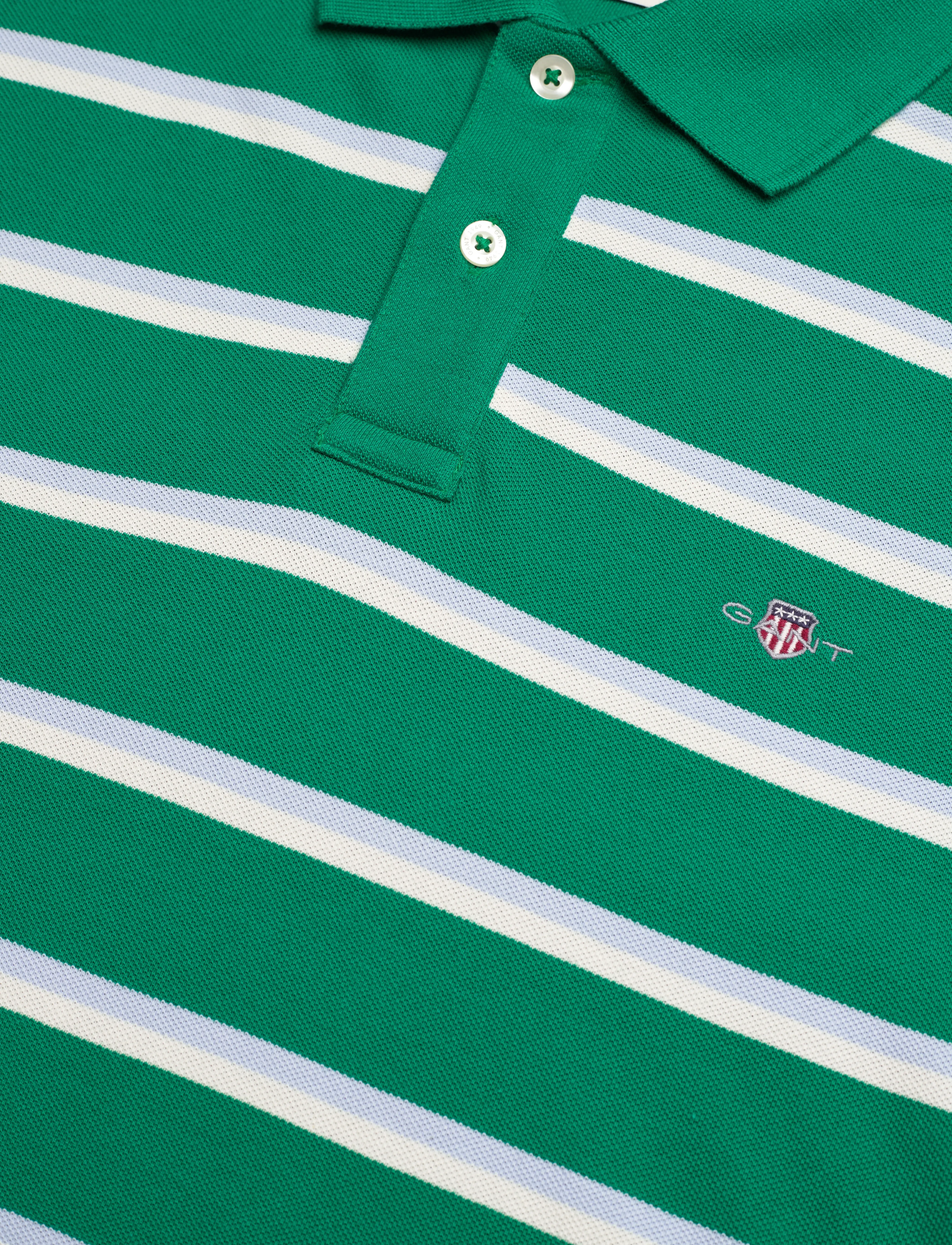 Gant - STRIPED SS POLO - deep green - 2