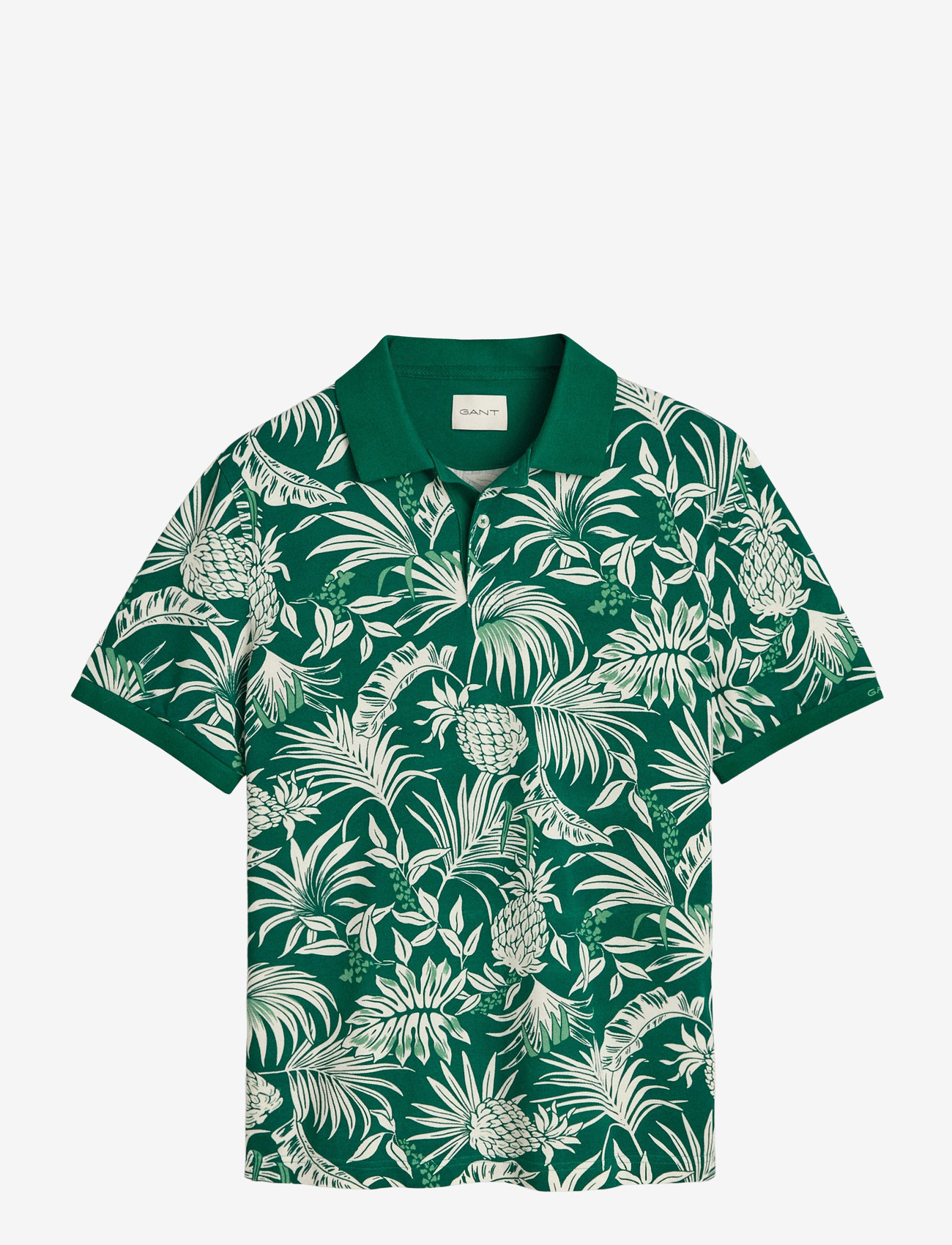 GANT - PRINTED SS POLO - short-sleeved polos - deep green - 1