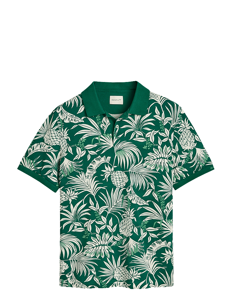 GANT - PRINTED SS POLO - krótki rękaw - deep green - 1