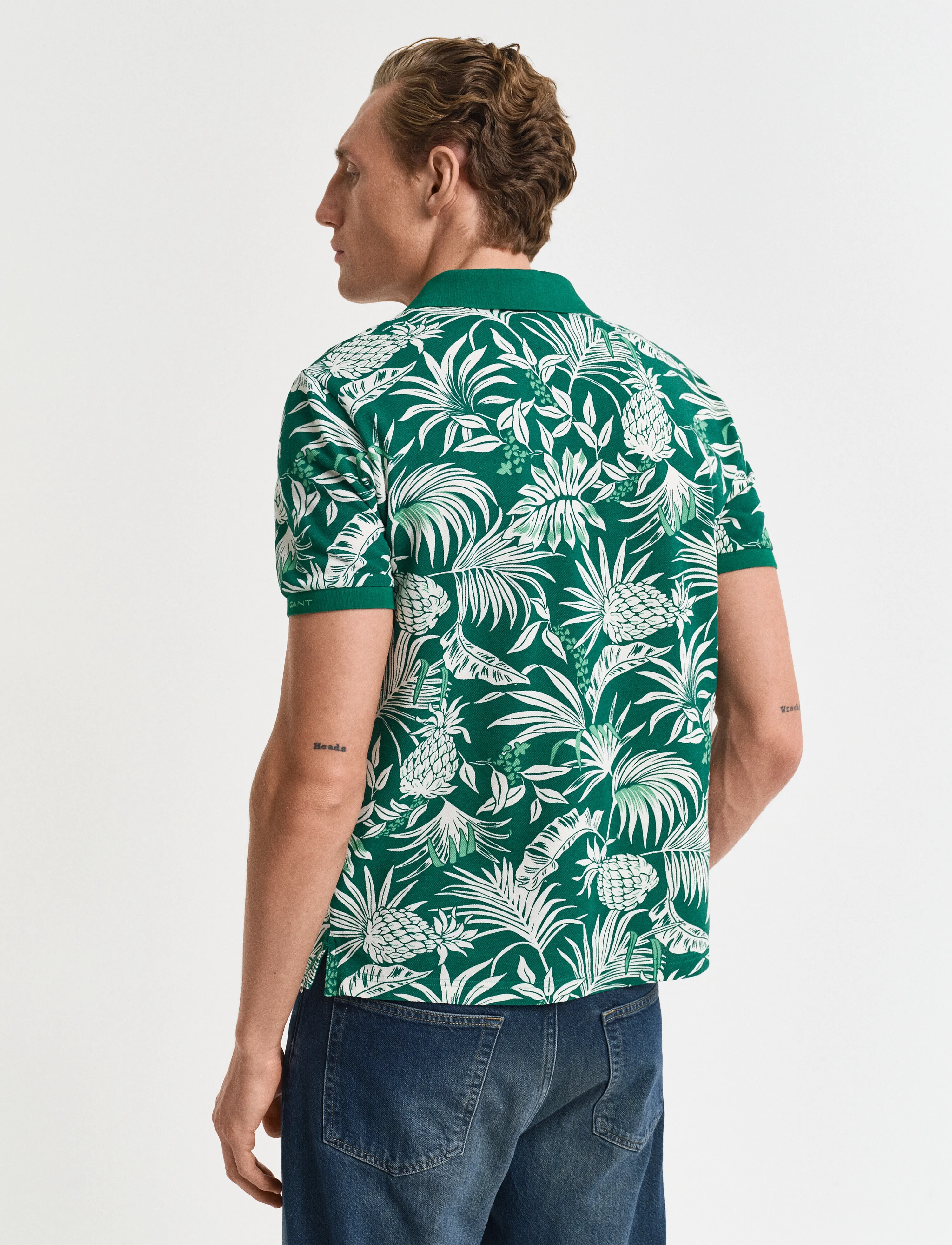 Gant - PRINTED SS POLO - short-sleeved polos - deep green - 2